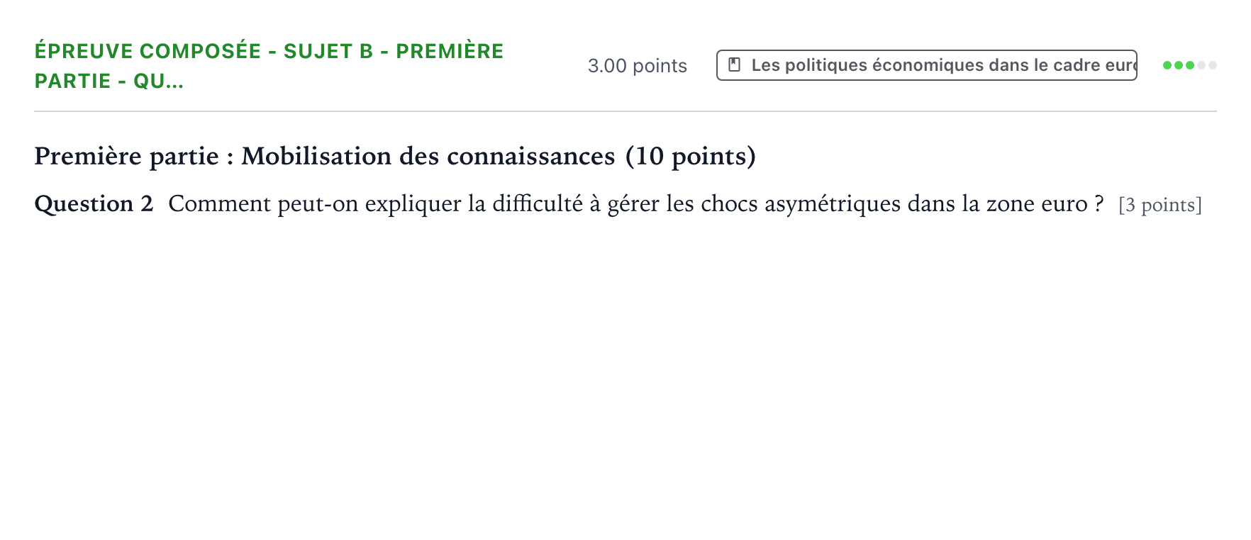 Énoncé: Épreuve composée - Sujet B - Première partie - Qu… · Bac Sciences Économiques et Sociales Nouvelle-Calédonie 2022 (jour 2)