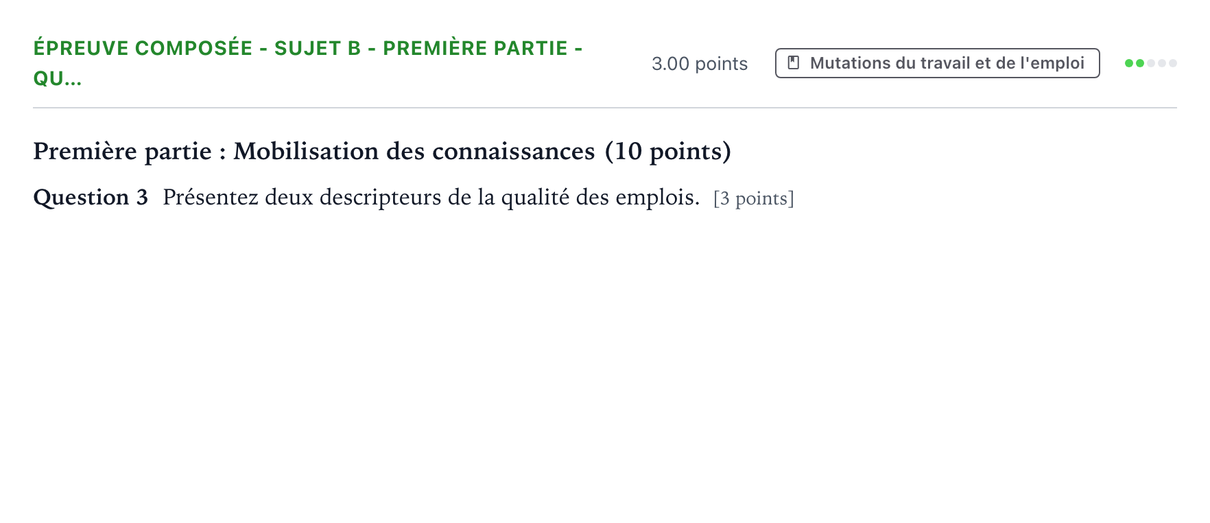 Énoncé: Épreuve composée - Sujet B - Première partie - Qu… · Bac Sciences Économiques et Sociales Nouvelle-Calédonie 2022 (jour 2)