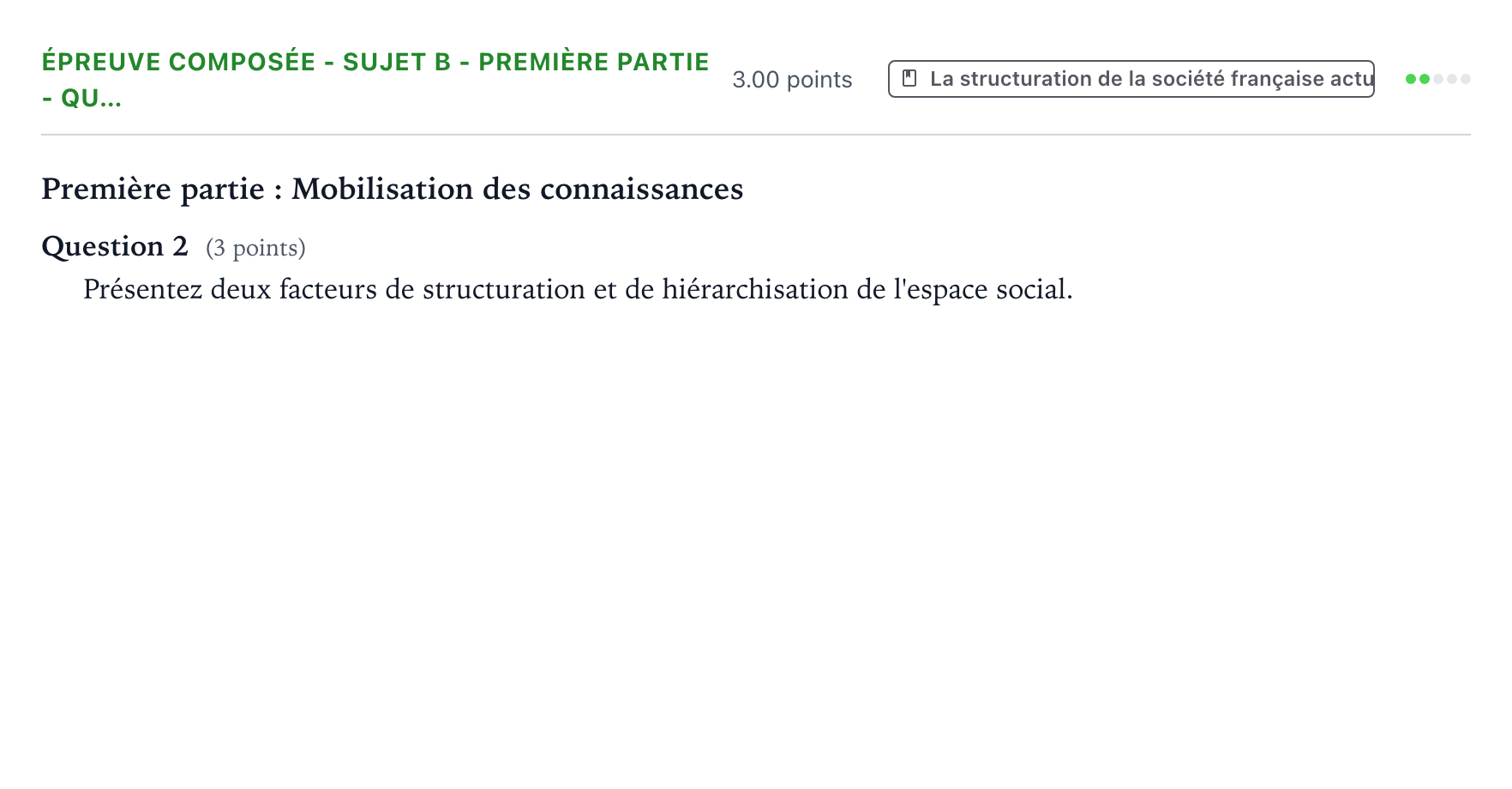 Énoncé: Épreuve composée - Sujet B - Première partie - Qu… · Bac Sciences Économiques et Sociales Polynésie 2022 (jour 1)