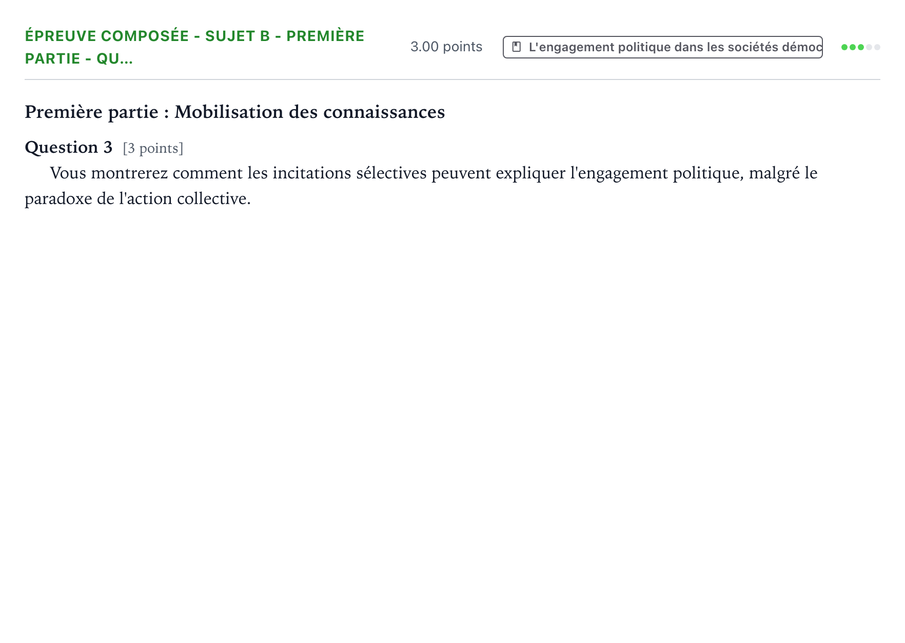 Énoncé: Épreuve composée - Sujet B - Première partie - Qu… · Bac Sciences Économiques et Sociales Polynésie 2022 (jour 2)