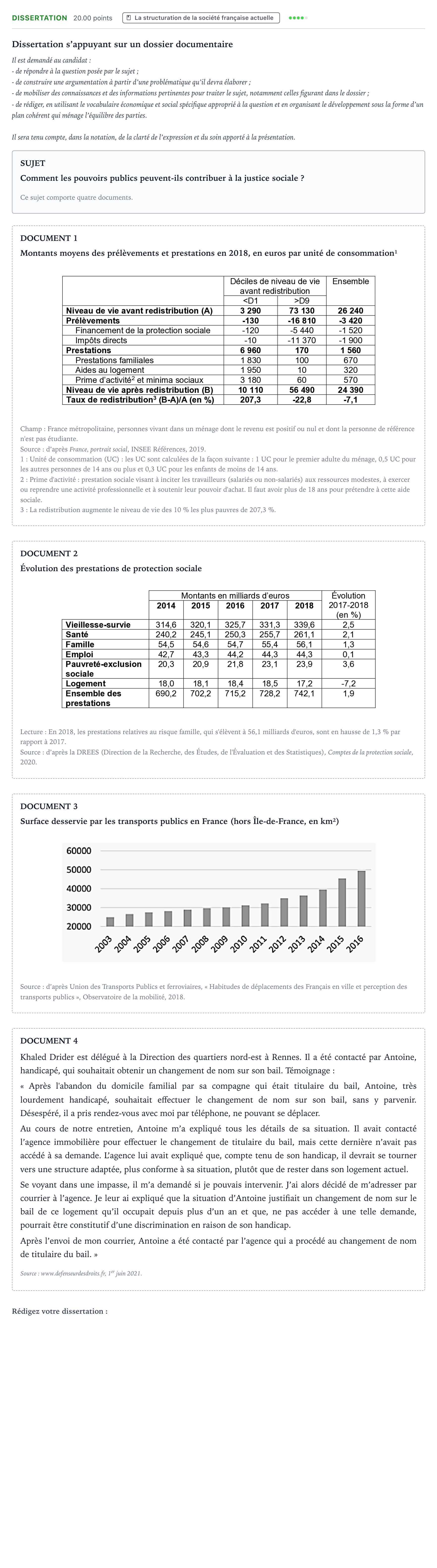 Énoncé: Dissertation · Bac Sciences Économiques et Sociales Polynésie jour 2 - Remplacement 2022
