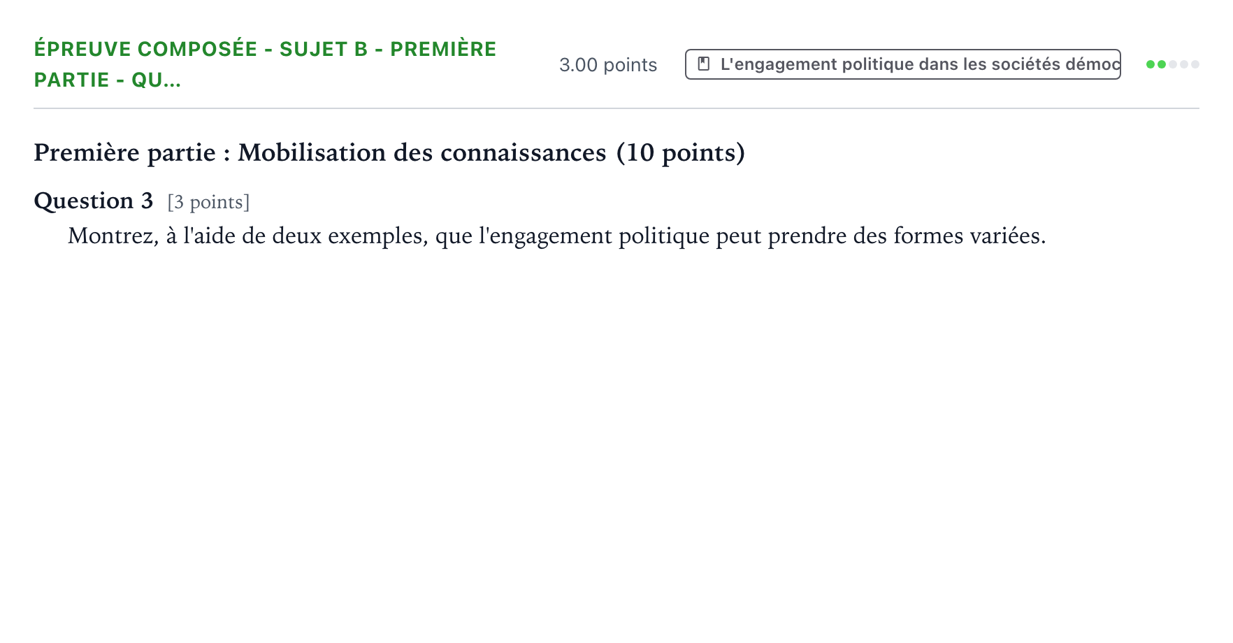 Énoncé: Épreuve composée - Sujet B - Première partie - Qu… · Bac Sciences Économiques et Sociales Polynésie jour 2 - Remplacement 2022