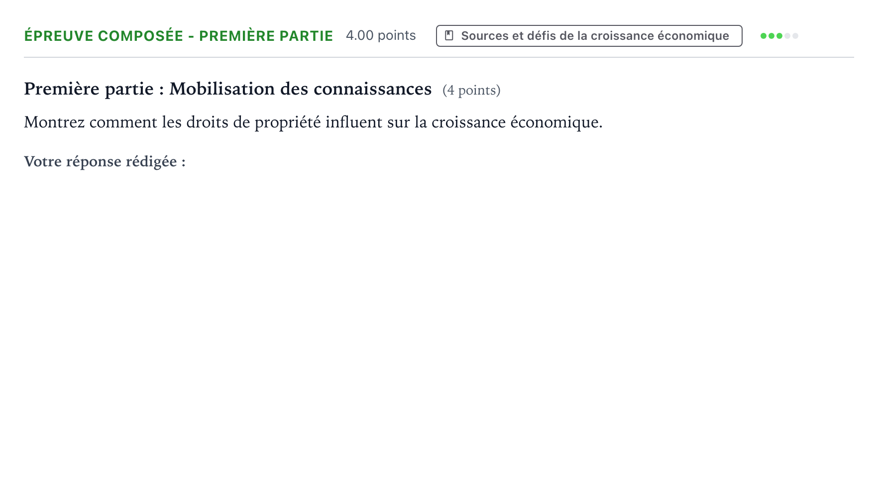 Énoncé: Épreuve composée - Première partie · Bac Sciences Économiques et Sociales Amérique du Nord 2023 (jour 2)