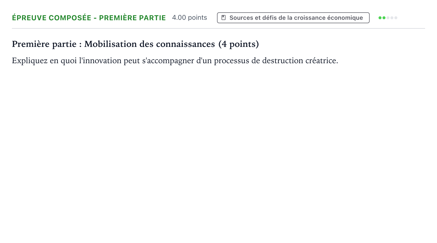 Énoncé: Épreuve composée - Première partie · Bac Sciences Économiques et Sociales Asie 2023 (jour 2)