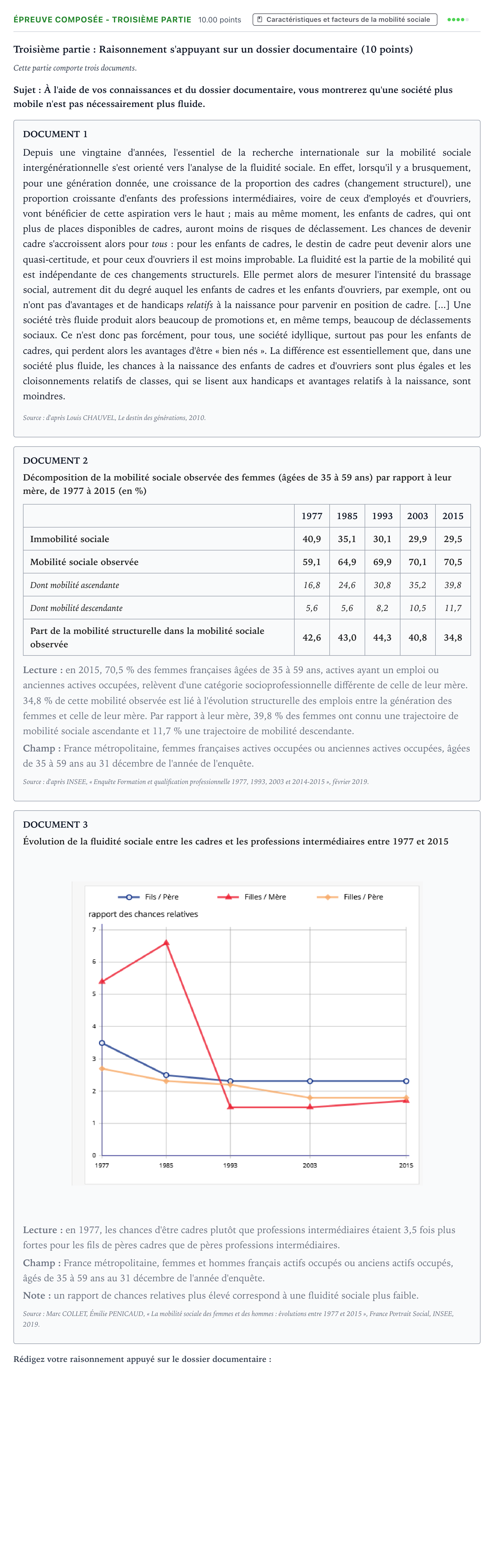 Énoncé: Épreuve composée - Troisième partie · Bac Sciences Économiques et Sociales Centres étrangers (Afrique) 2023 (jour 1)