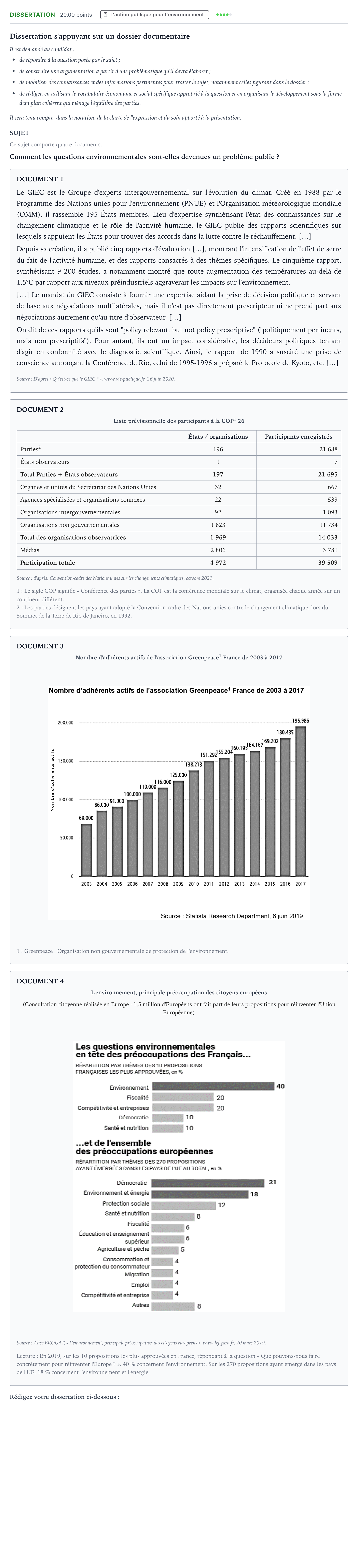 Énoncé: Dissertation · Bac Sciences Économiques et Sociales Centres étrangers (Afrique) 2023 (jour 2)