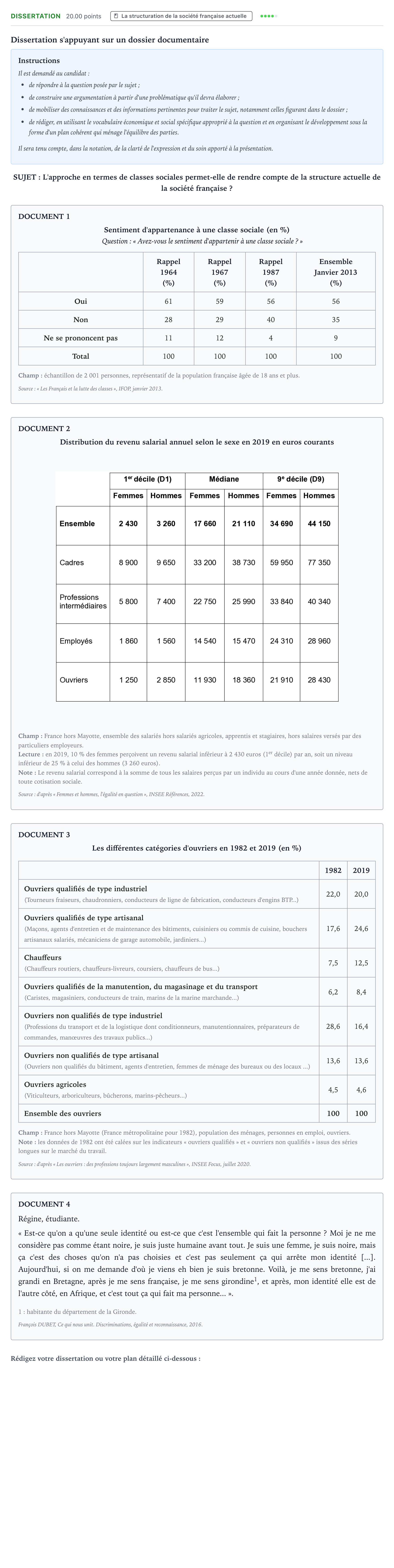 Énoncé: Dissertation · Bac Sciences Économiques et Sociales La Réunion 2023 (jour 2)