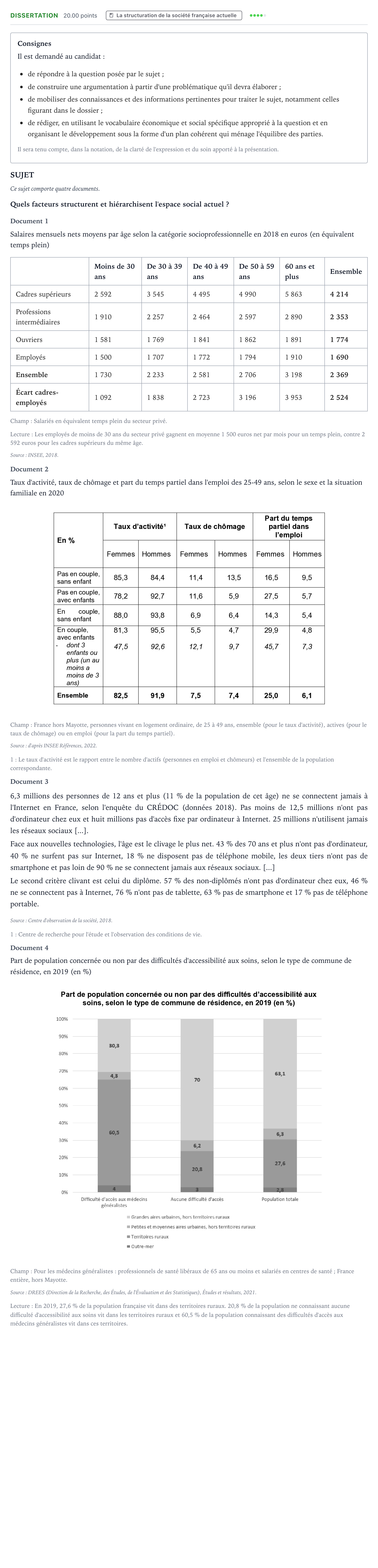 Énoncé: Dissertation · Bac Sciences Économiques et Sociales Liban 2023 (jour 2)