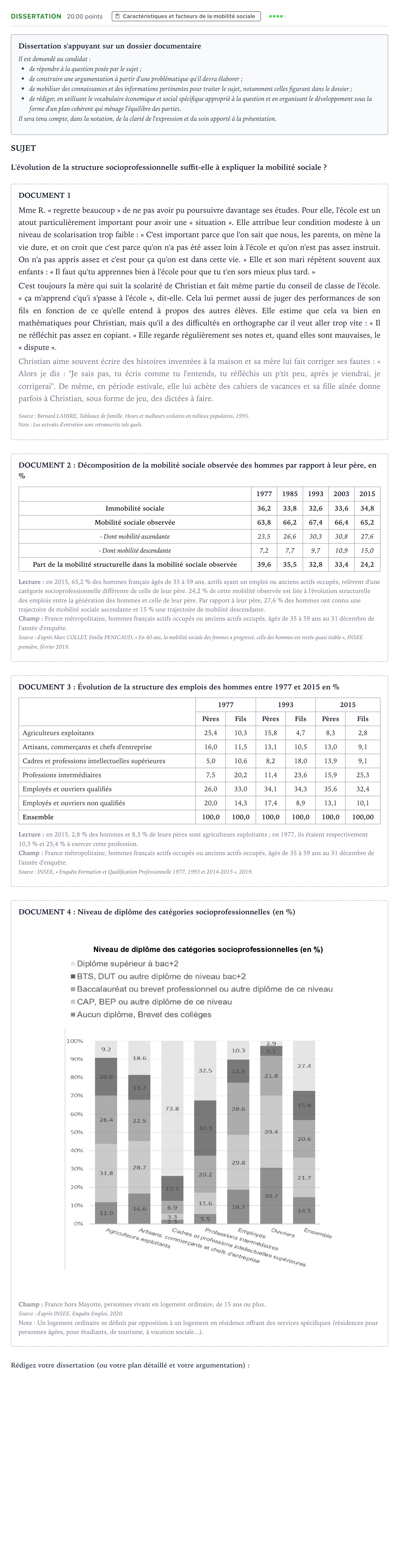 Énoncé: Dissertation · Bac Sciences Économiques et Sociales Nouvelle-Calédonie 2023 (jour 2)