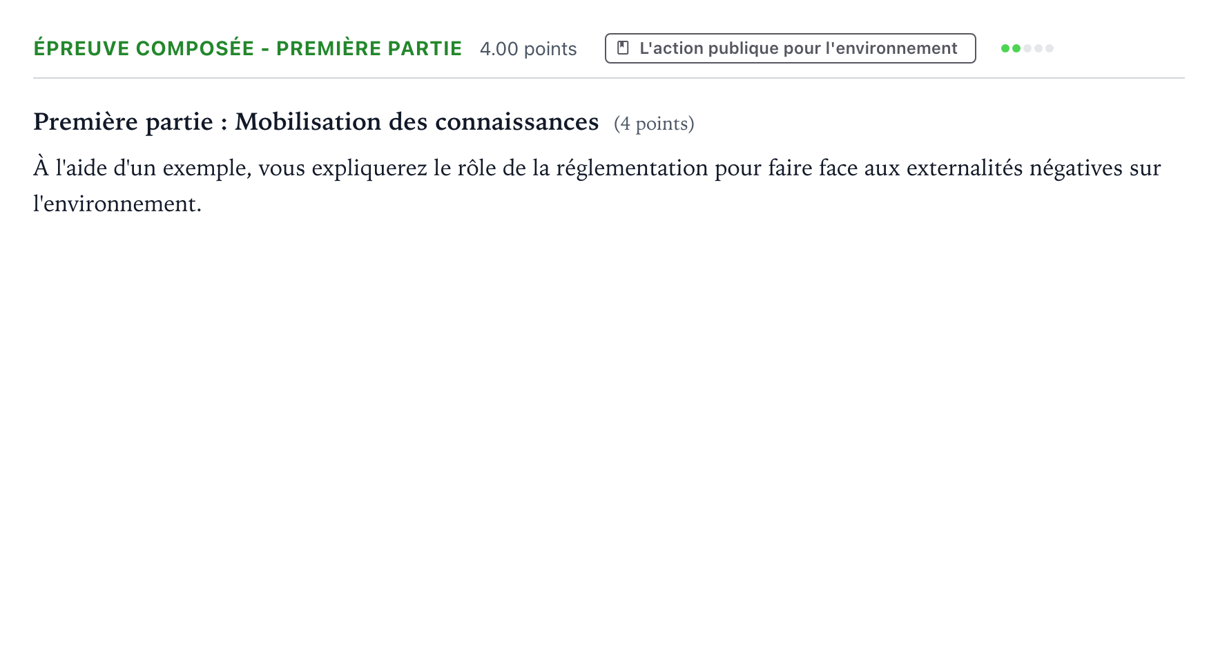 Énoncé: Épreuve composée - Première partie · Bac Sciences Économiques et Sociales Nouvelle-Calédonie 2023 (jour 2)