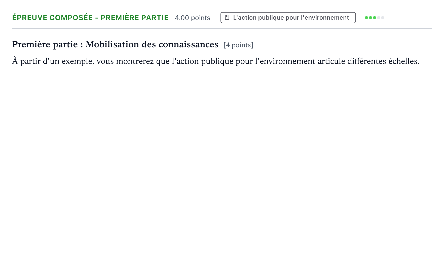Énoncé: Épreuve composée - Première partie · Bac Sciences Économiques et Sociales Polynésie 2023 (jour 1)