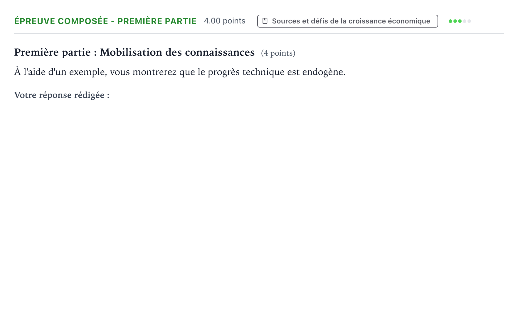 Énoncé: Épreuve composée - Première partie · Bac Sciences Économiques et Sociales Polynésie 2023 (jour 2)