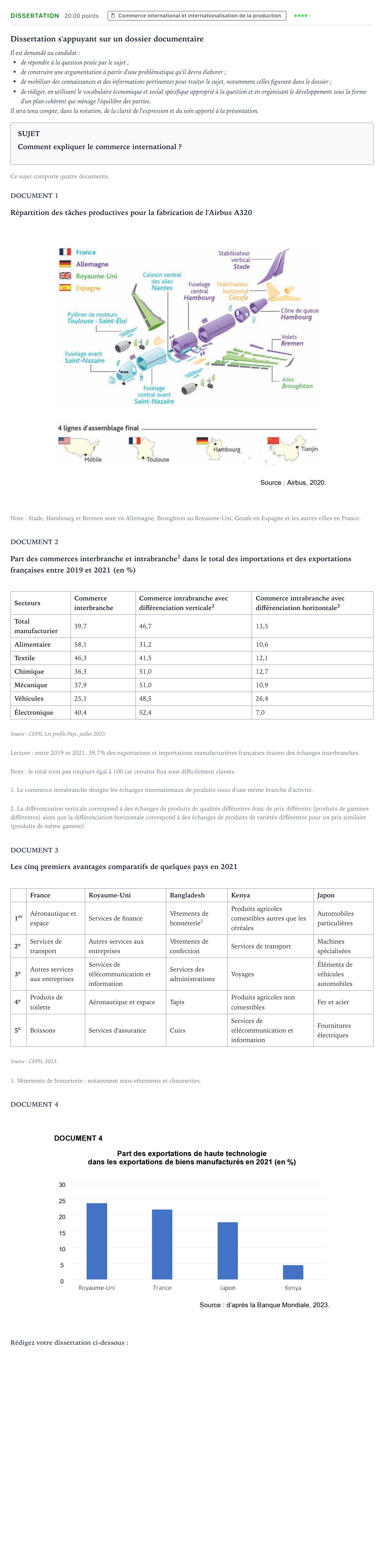 Énoncé: Dissertation · Bac Sciences Économiques et Sociales Amérique du Nord 2024 (jour 1)