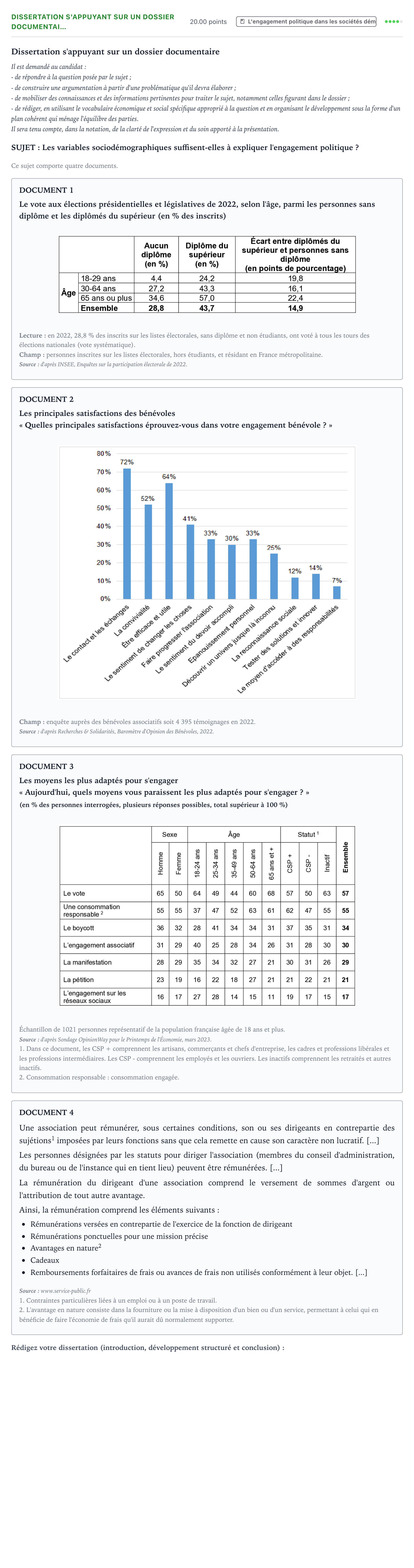 Énoncé: Dissertation s'appuyant sur un dossier documentai… · Bac Sciences Économiques et Sociales Amérique du Nord 2024 (jour 2)