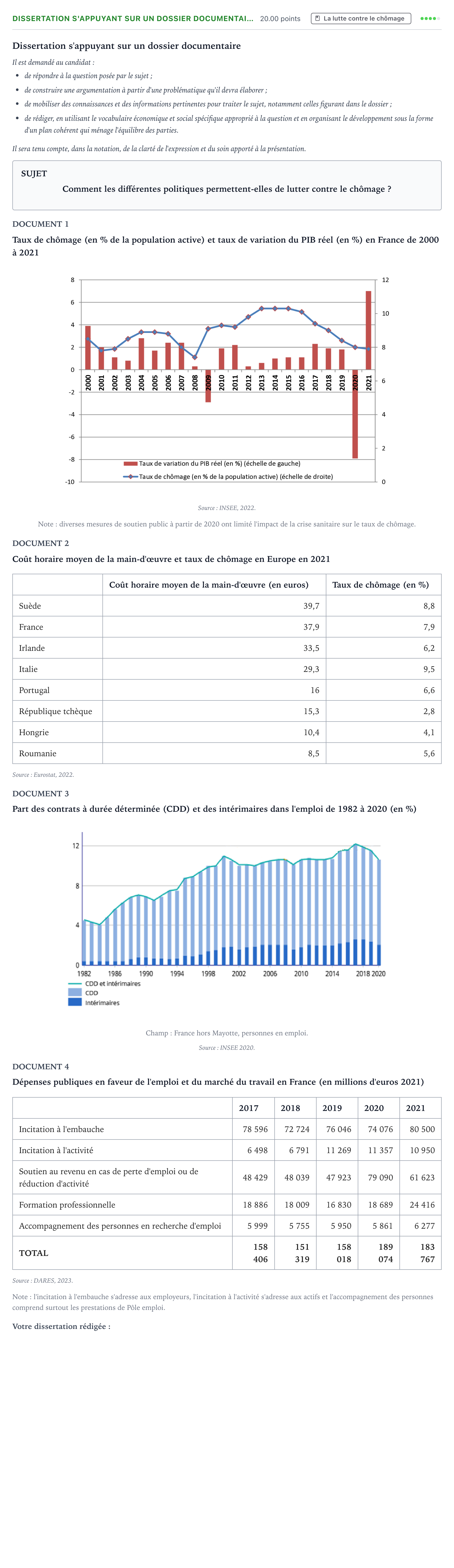 Énoncé: Dissertation s'appuyant sur un dossier documentai… · Bac Sciences Économiques et Sociales Centres étrangers (Afrique) 2024 (jour 2)