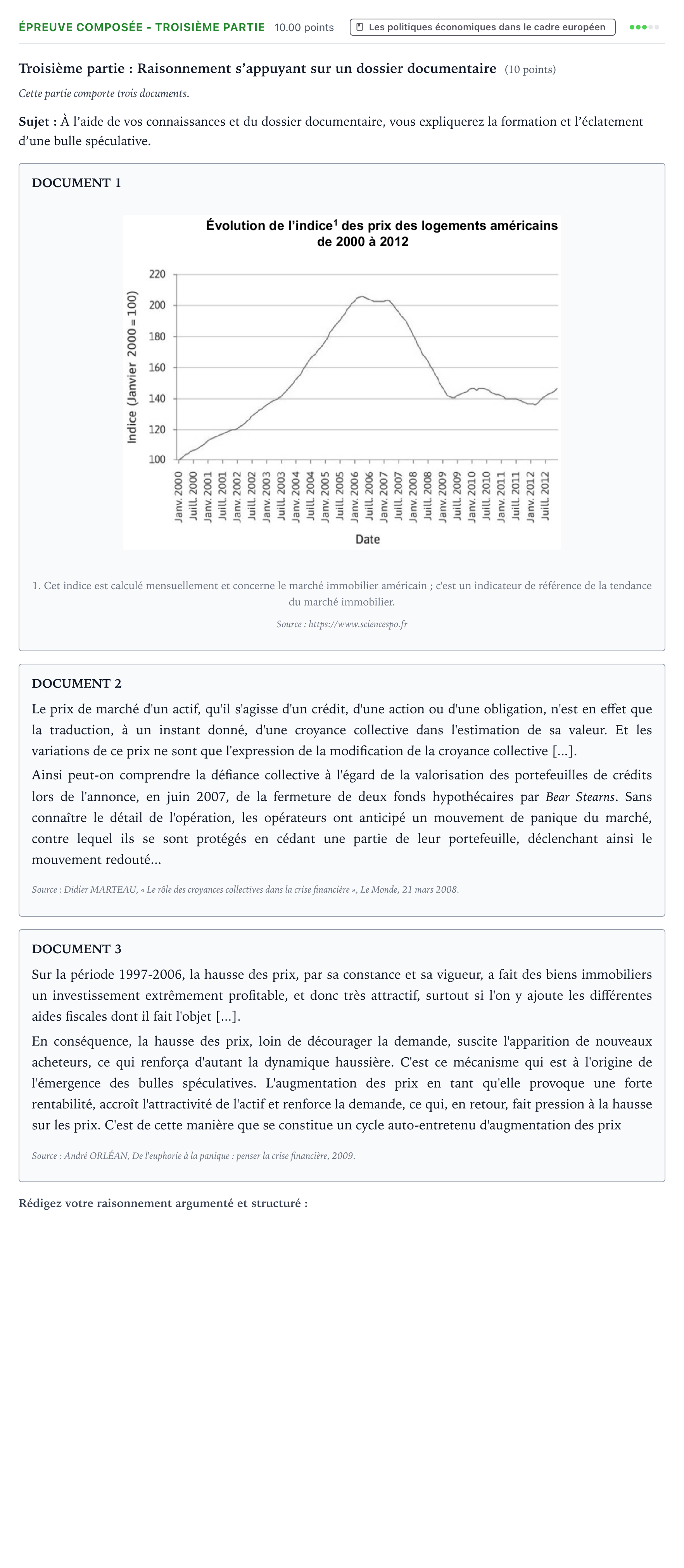 Énoncé: Épreuve composée - Troisième partie · Bac Sciences Économiques et Sociales Métropole 2 remplacement 2024