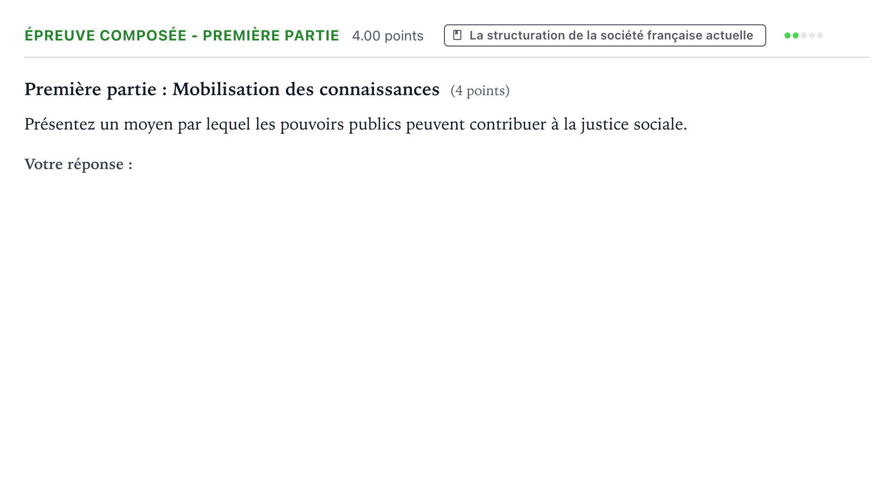 Énoncé: Épreuve composée - Première partie · Bac Sciences Économiques et Sociales Polynésie 2024 (jour 1)
