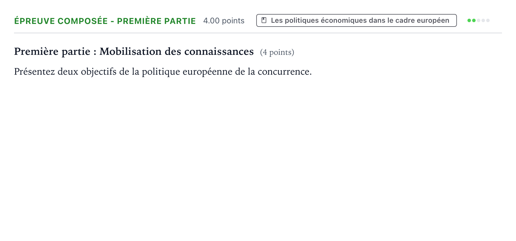 Énoncé: Épreuve composée - Première partie · Bac Sciences Économiques et Sociales Polynésie jour 1 - Remplacement 2024