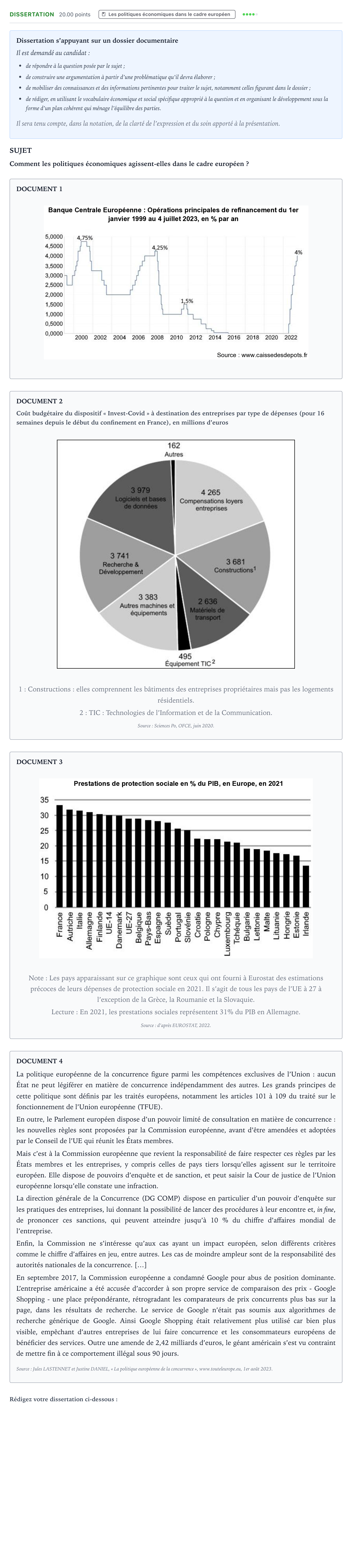 Énoncé: Dissertation · Bac Sciences Économiques et Sociales Suède 2024 (jour 2)