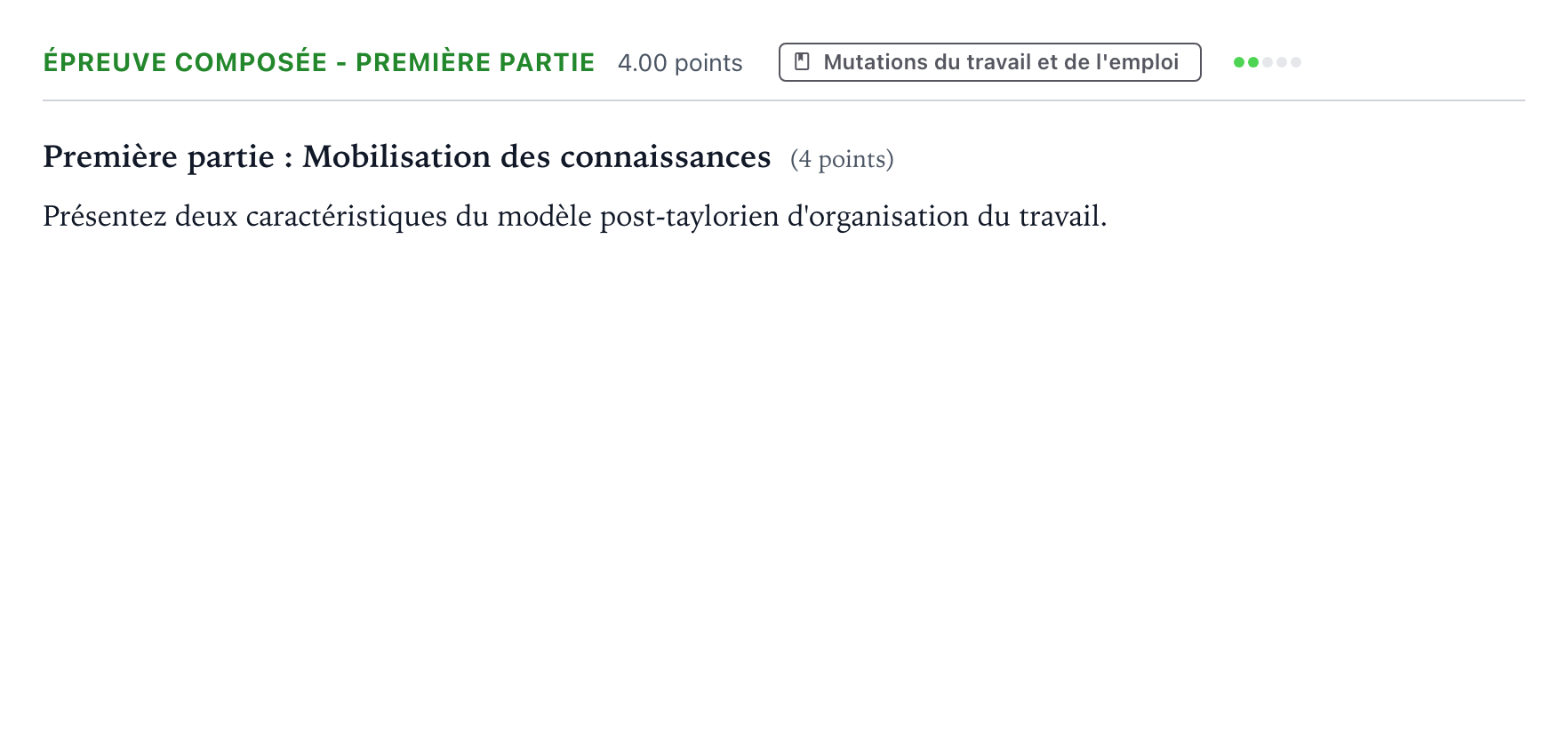 Énoncé: Épreuve composée - Première partie · Bac Sciences Économiques et Sociales Suède 2024 (jour 2)
