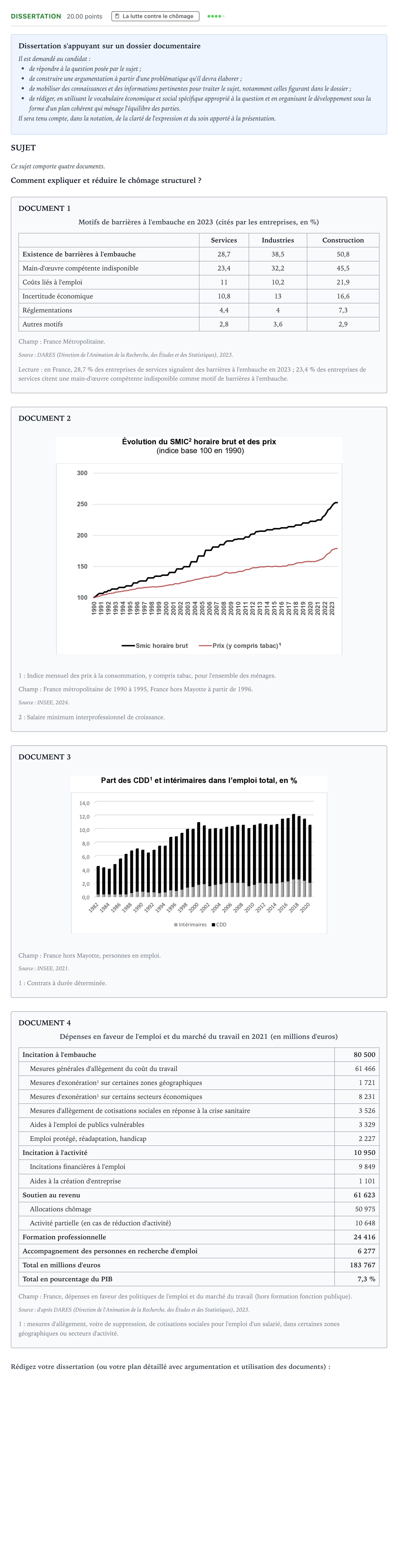 Énoncé: Dissertation · Bac Sciences Économiques et Sociales Amérique du Nord 2025 (jour 1)