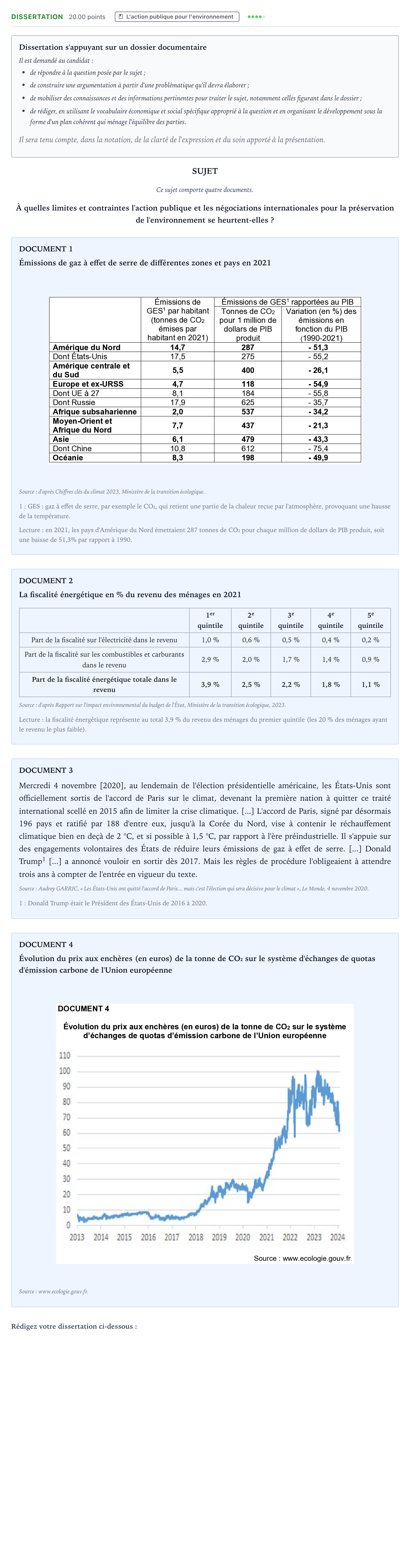 Énoncé: Dissertation · Bac Sciences Économiques et Sociales Amérique du Nord 2025 (jour 2)