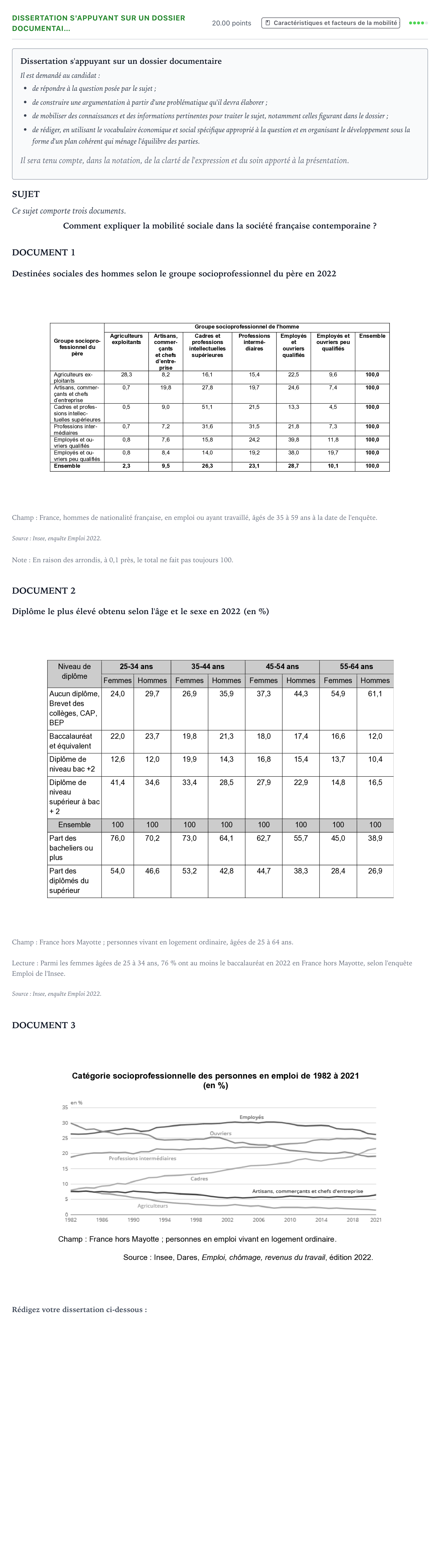 Énoncé: Dissertation s'appuyant sur un dossier documentai… · Bac Sciences Économiques et Sociales Amérique du Nord 2025 (jour 2 bis)
