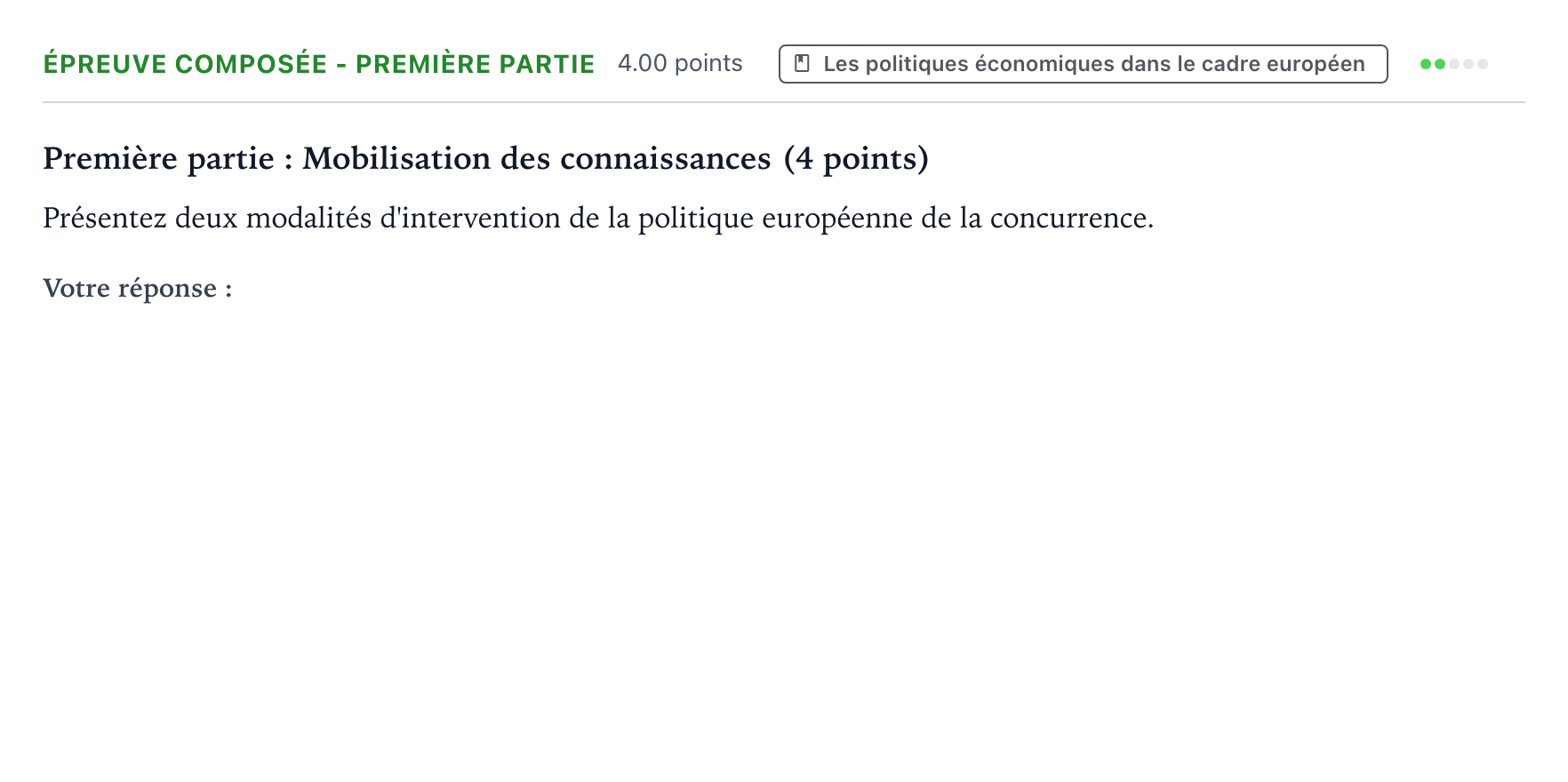 Énoncé: Épreuve composée - Première partie · Bac Sciences Économiques et Sociales Amérique du Nord 2025 (jour 2 bis)