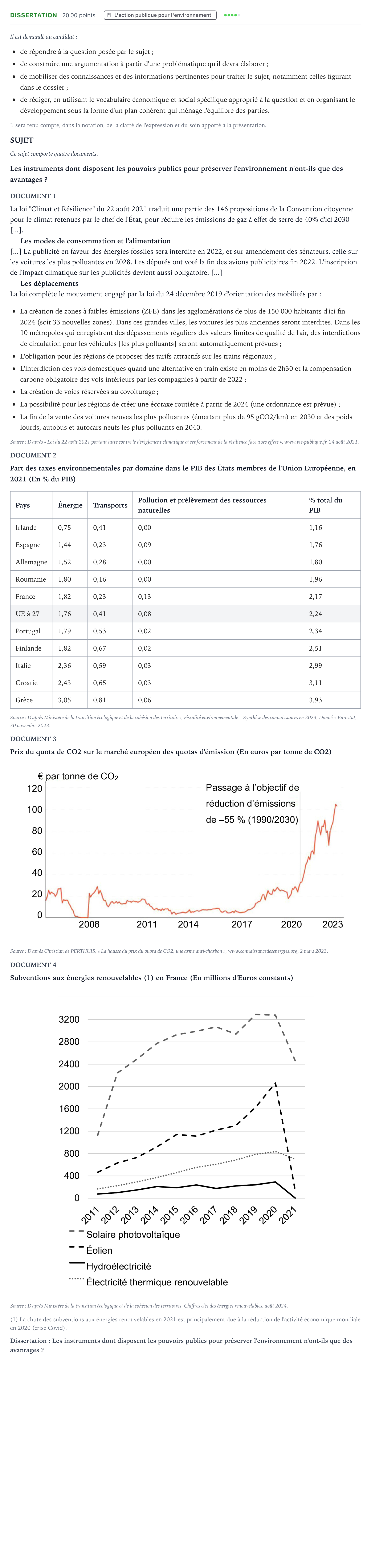 Énoncé: Dissertation · Bac Sciences Économiques et Sociales Amérique du Sud 2025 (jour 1)