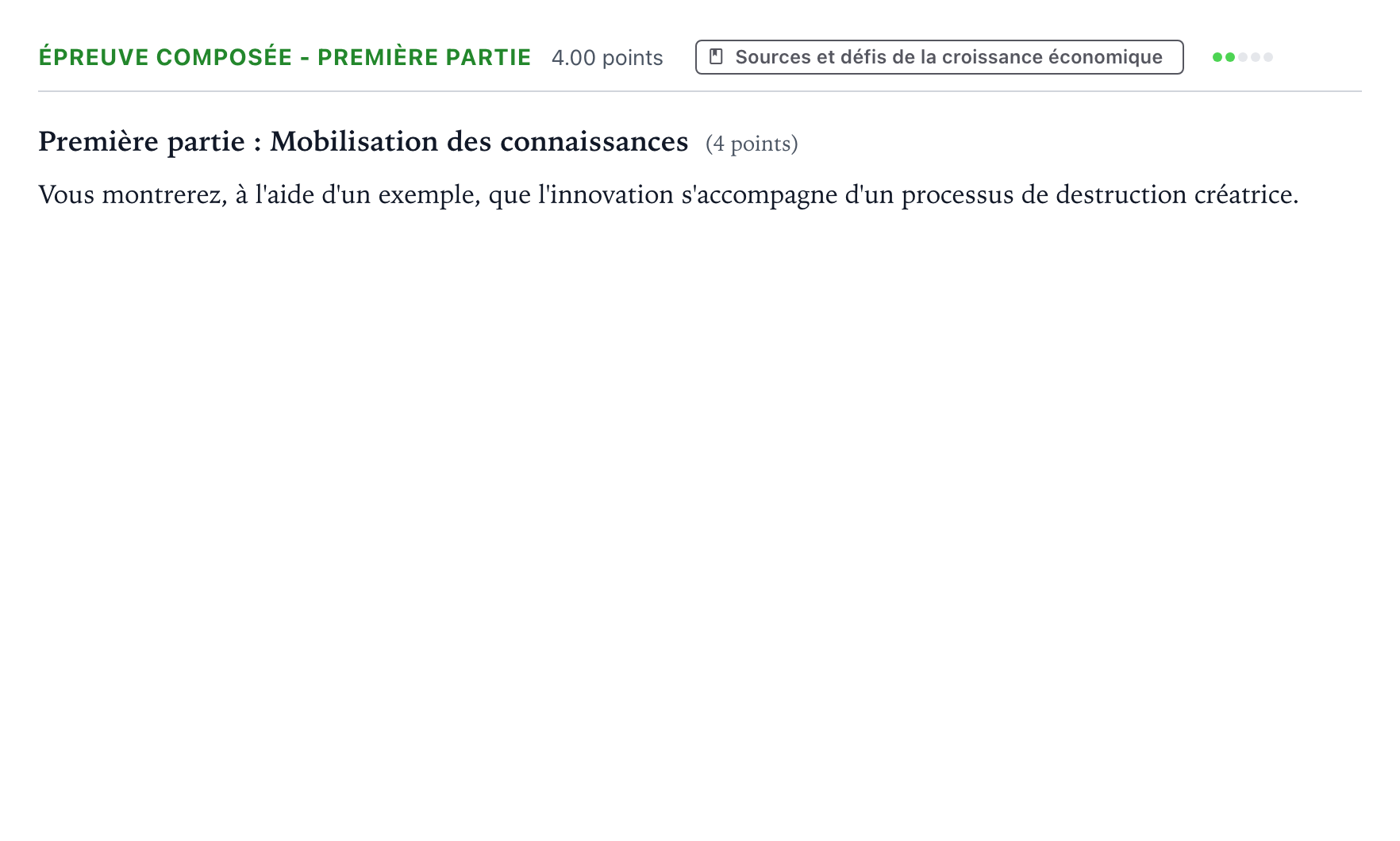 Énoncé: Épreuve composée - Première partie · Bac Sciences Économiques et Sociales Amérique du Sud 2025 (jour 1)
