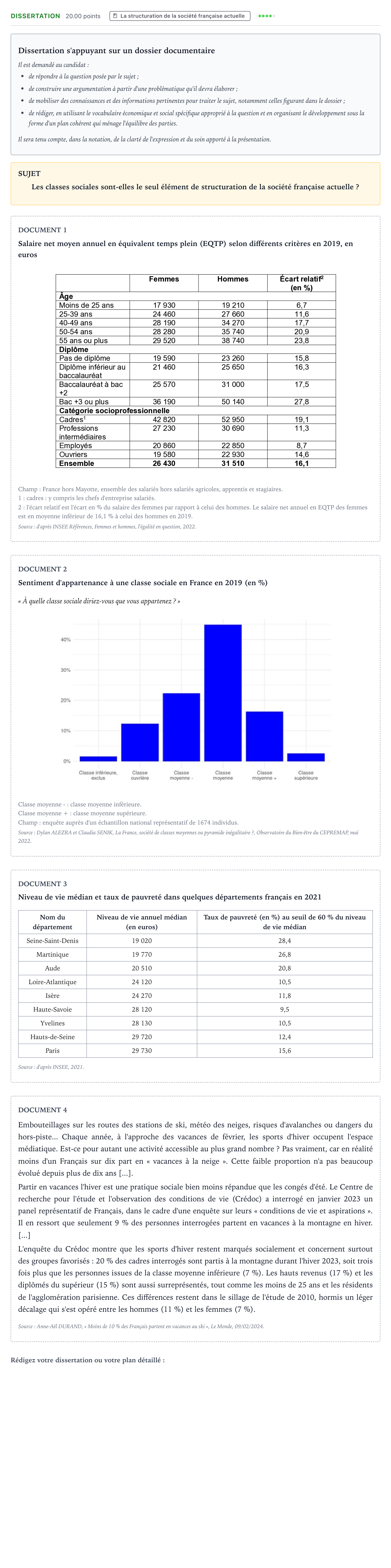 Énoncé: Dissertation · Bac Sciences Économiques et Sociales Asie 2025 (jour 1)