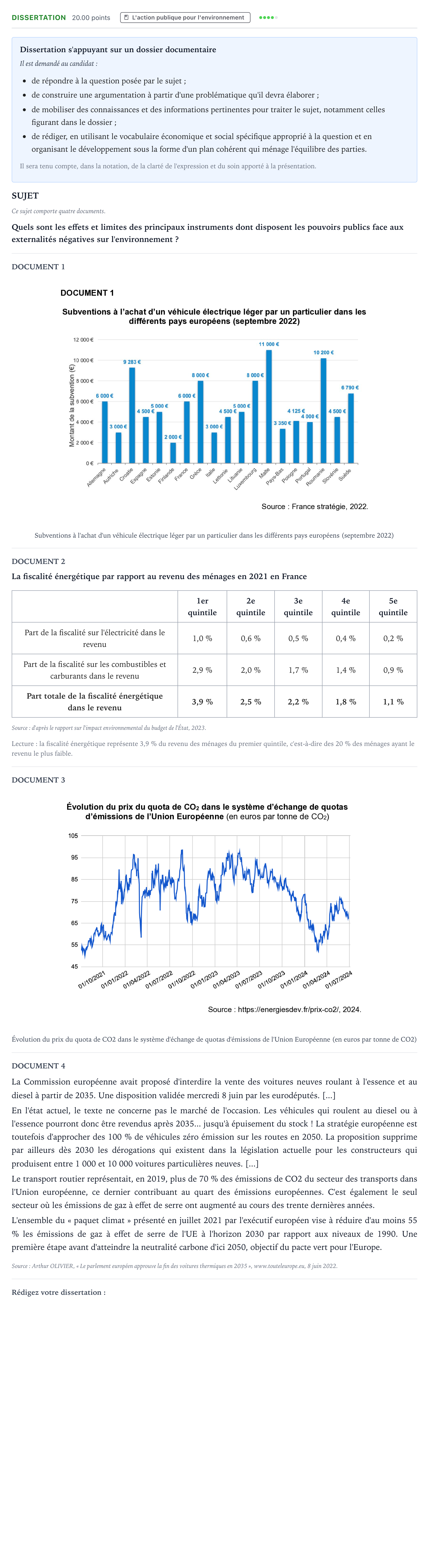 Énoncé: Dissertation · Bac Sciences Économiques et Sociales Asie 2025 (jour 2)
