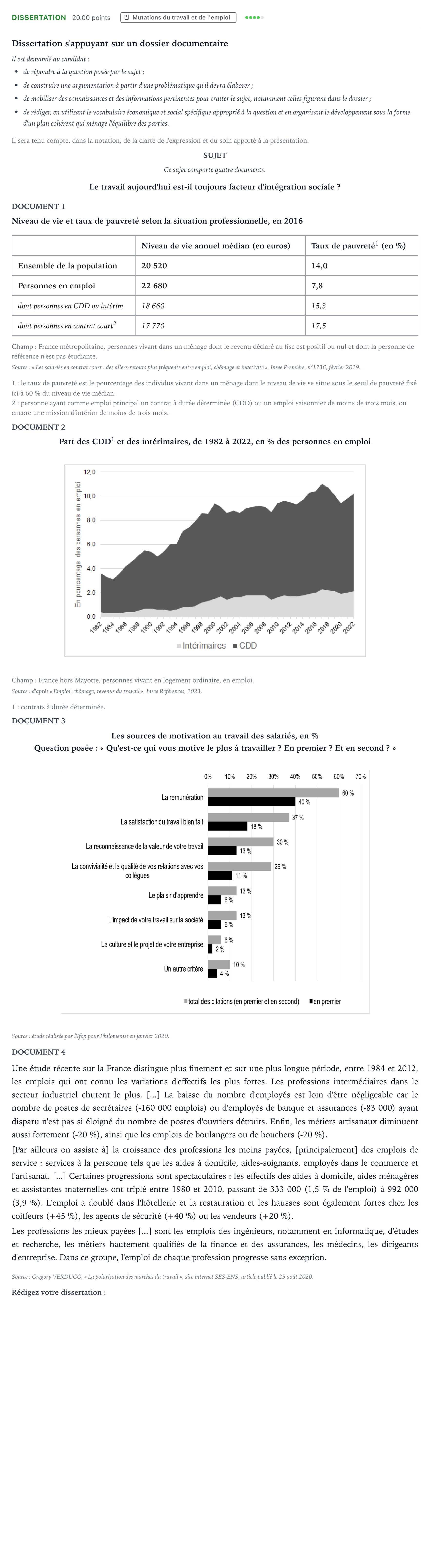 Énoncé: Dissertation · Bac Sciences Économiques et Sociales Centres étrangers (Afrique) 2025 (jour 1)