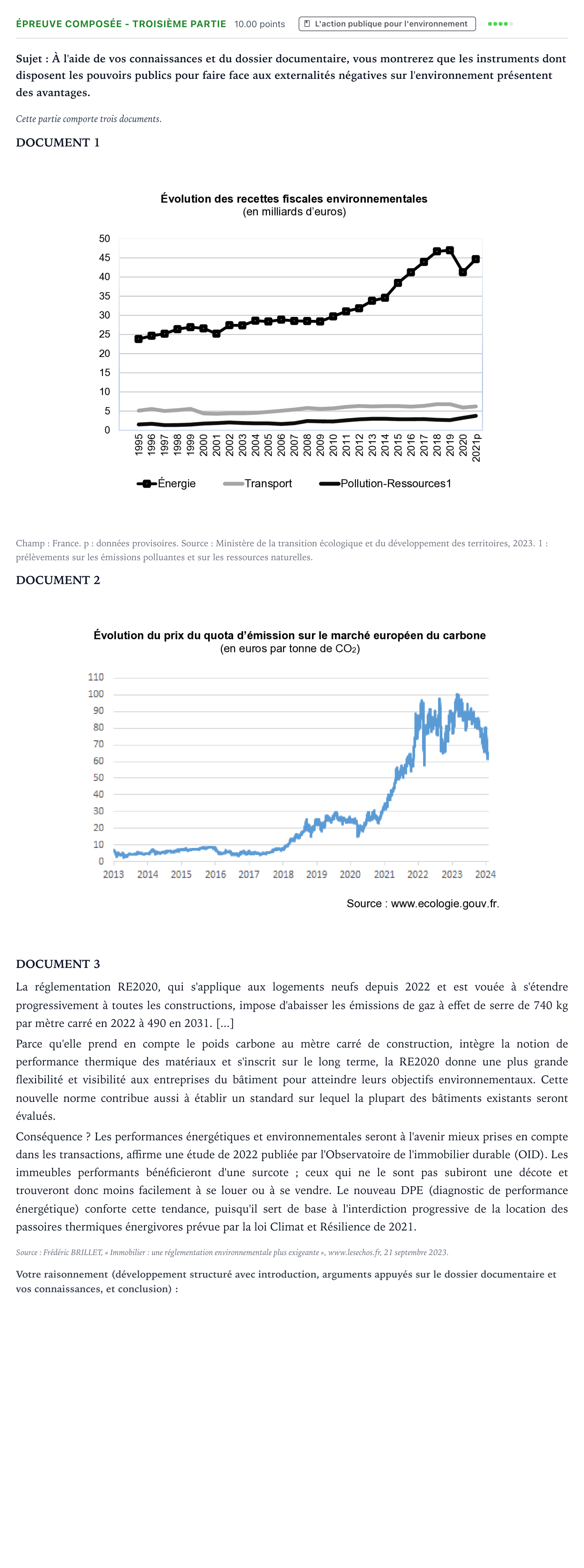 Énoncé: Épreuve composée - Troisième partie · Bac Sciences Économiques et Sociales Centres étrangers (Afrique) 2025 (jour 2)