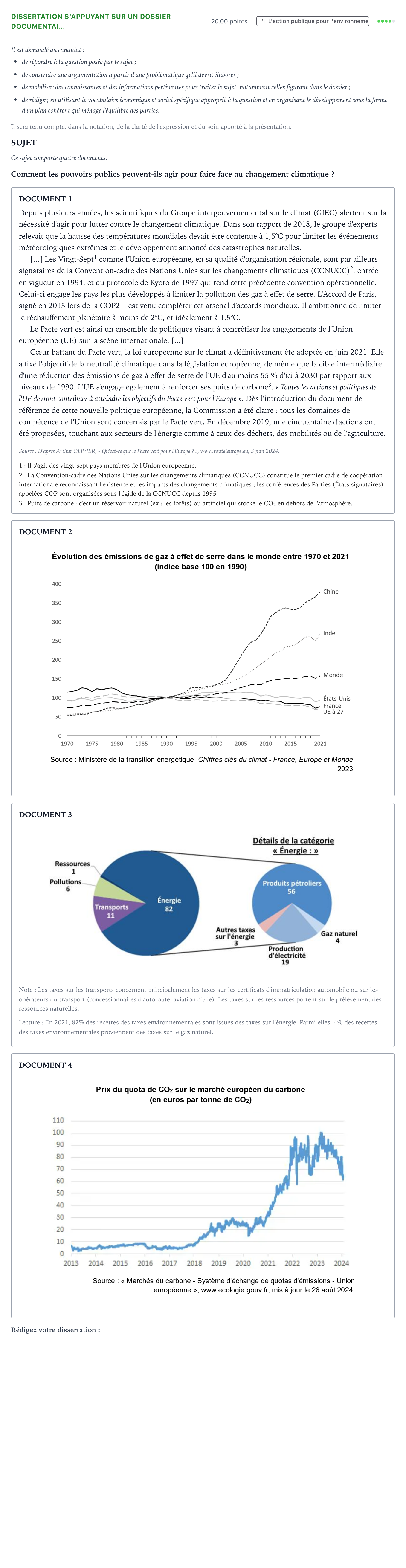 Énoncé: Dissertation s'appuyant sur un dossier documentai… · Bac Sciences Économiques et Sociales Métropole Secours 2025 (sujet 1)