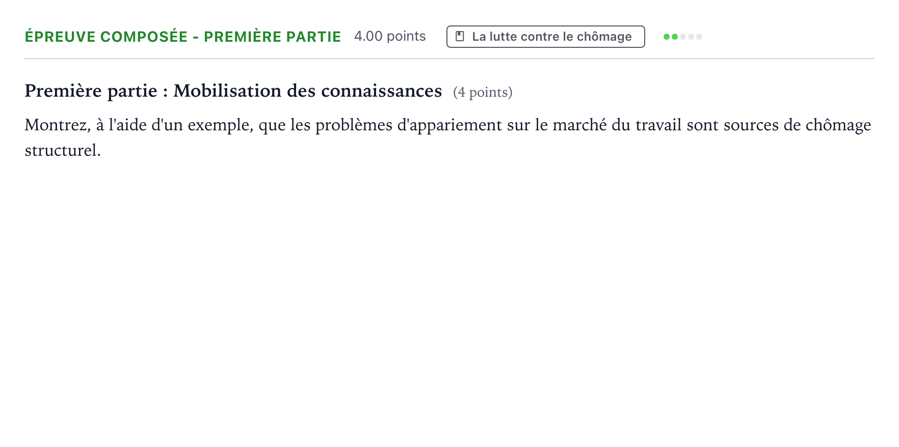 Énoncé: Épreuve composée - Première partie · Bac Sciences Économiques et Sociales Nouvelle-Calédonie 2025 (jour 2)