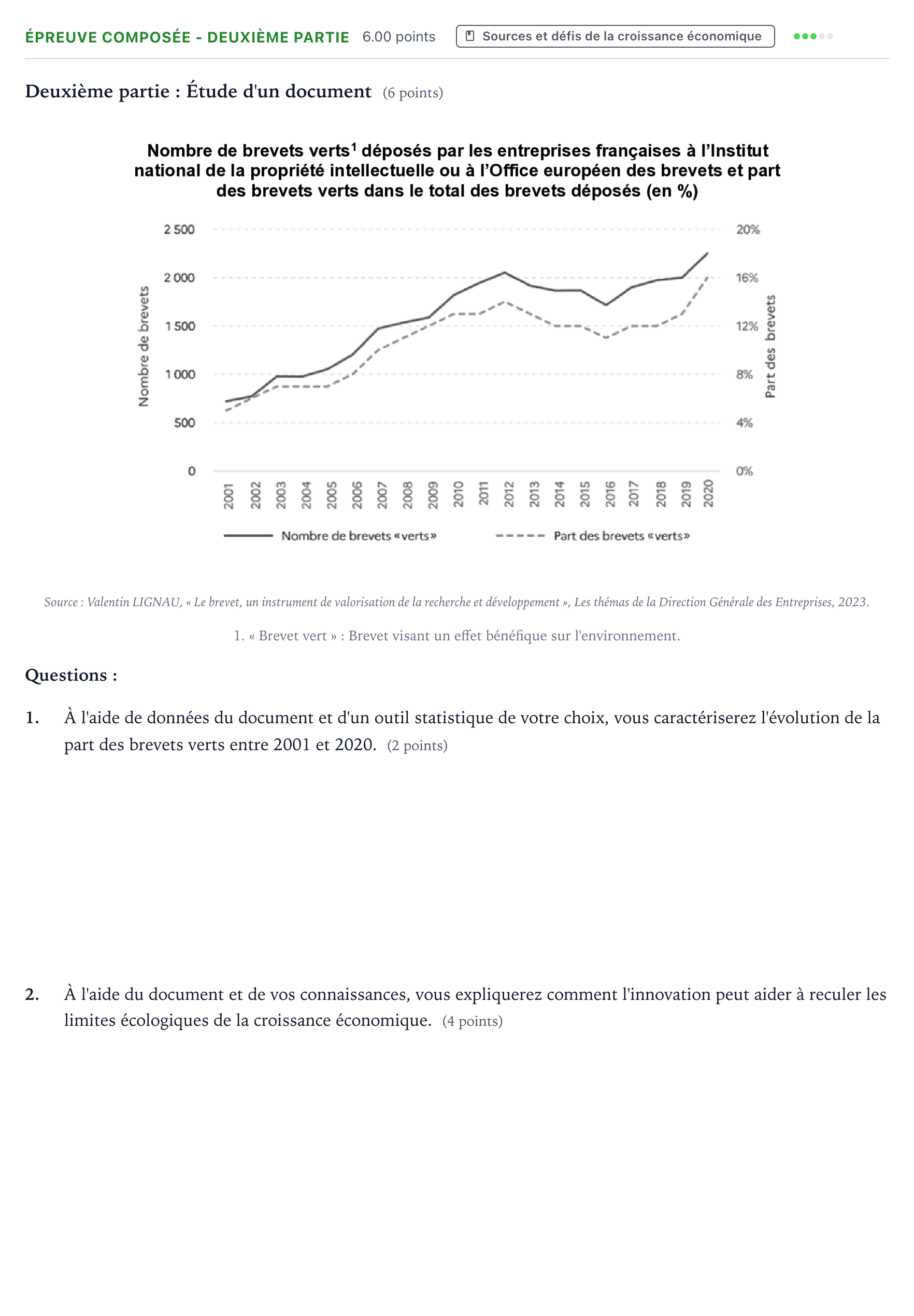 Énoncé: Épreuve composée - Deuxième partie · Bac Sciences Économiques et Sociales Polynésie 2025 (jour 1)