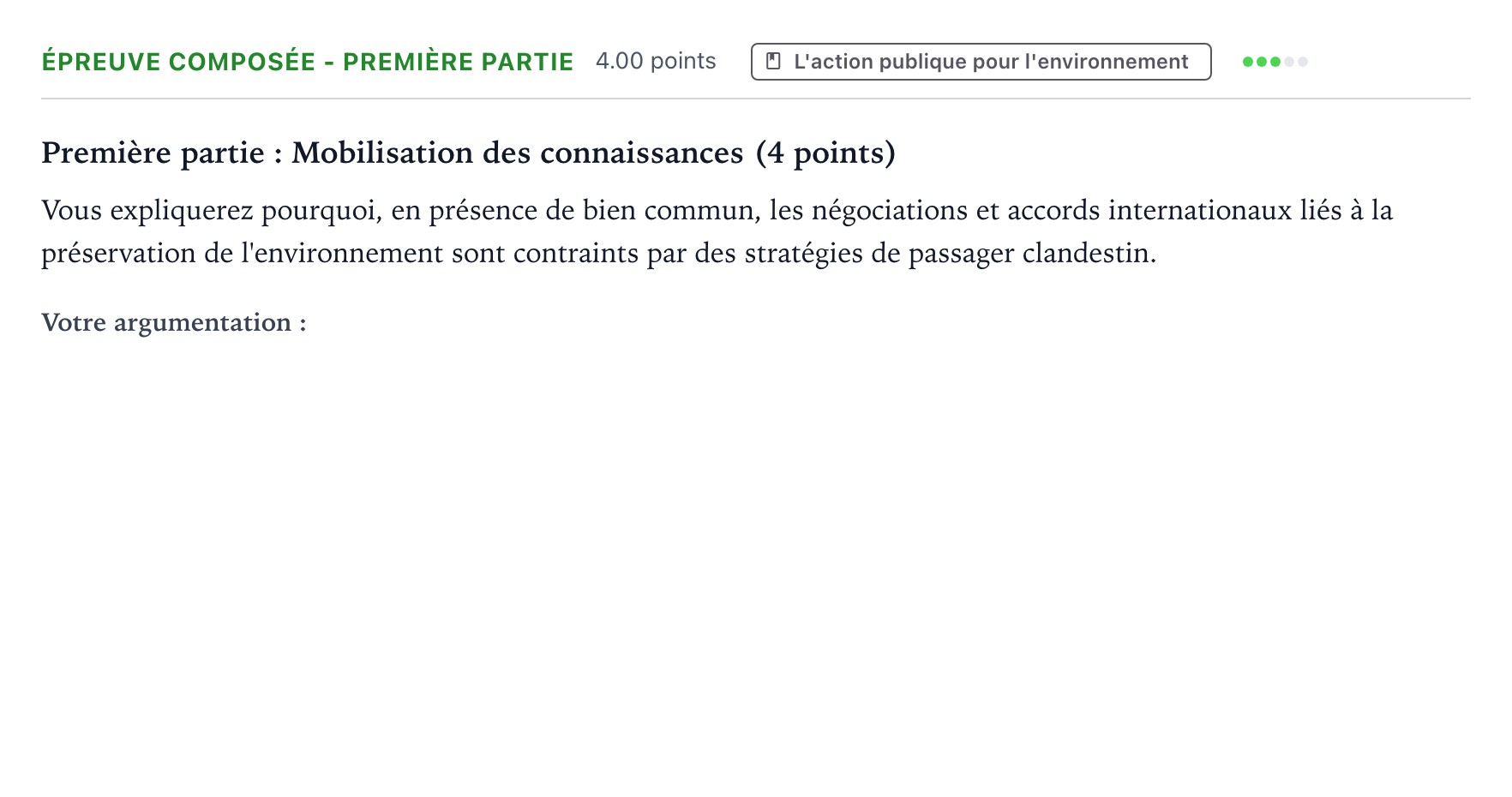 Énoncé: Épreuve composée - Première partie · Bac Sciences Économiques et Sociales Amérique du Nord 2026 (jour 1)