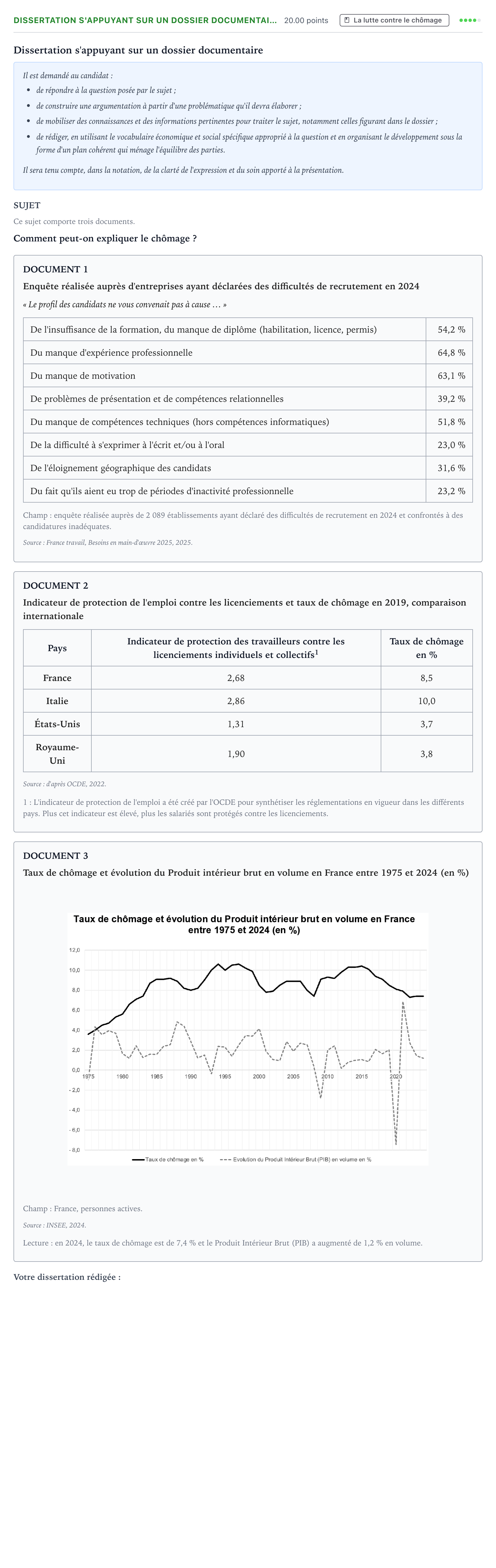 Énoncé: Dissertation s'appuyant sur un dossier documentai… · Bac Sciences Économiques et Sociales Antilles-Guyane 2026 (jour 2)