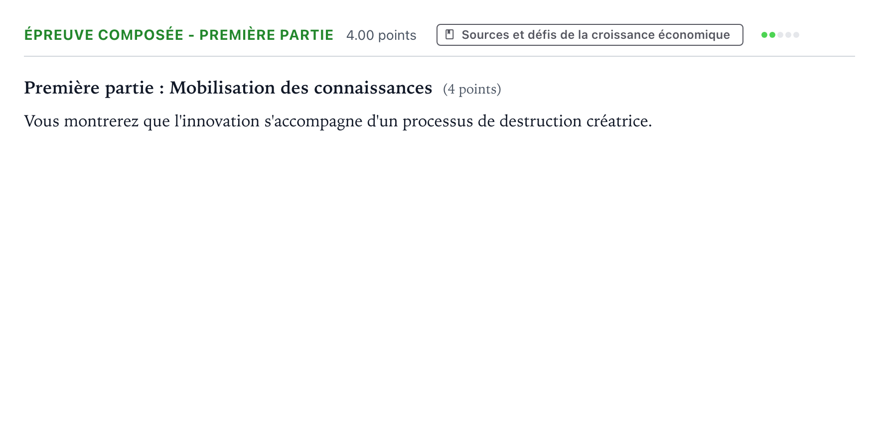 Énoncé: Épreuve composée - Première partie · Bac Sciences Économiques et Sociales Asie 2026 (jour 1)
