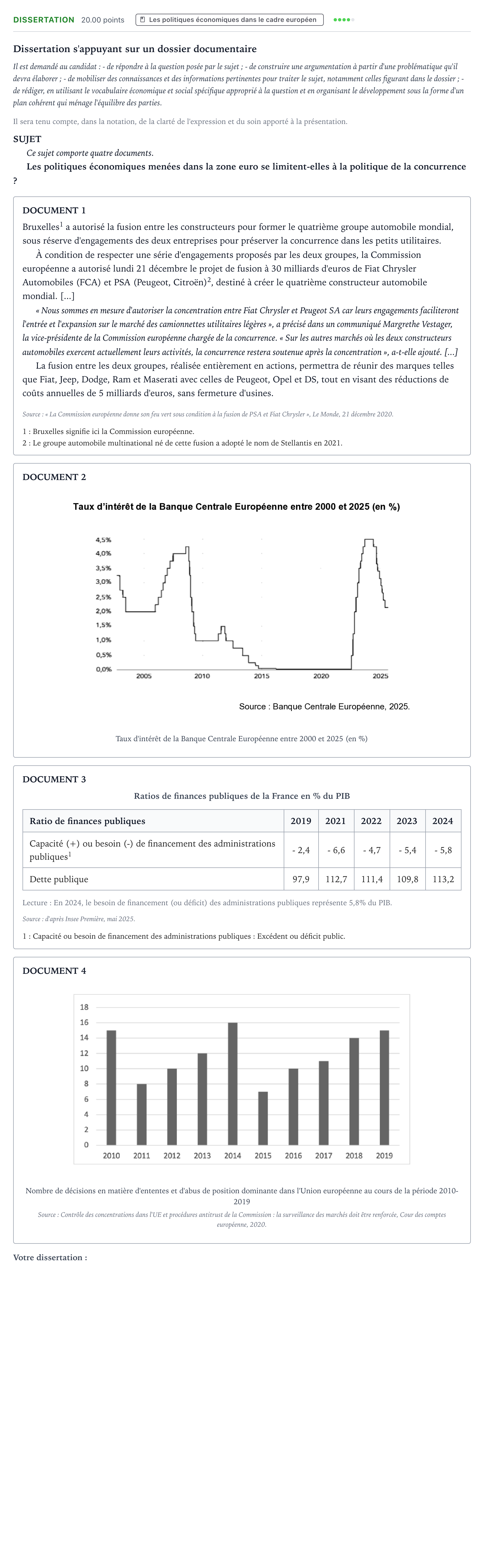 Énoncé: Dissertation · Bac Sciences Économiques et Sociales Asie 2026 (jour 2)