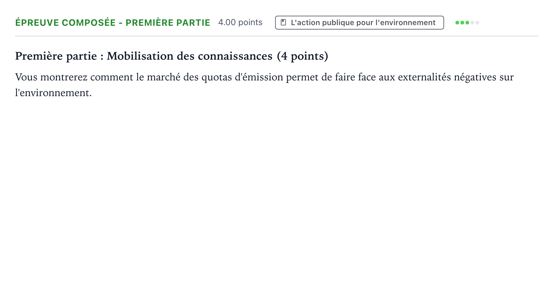 Énoncé: Épreuve composée - Première partie · Bac Sciences Économiques et Sociales Asie 2026 (jour 2)