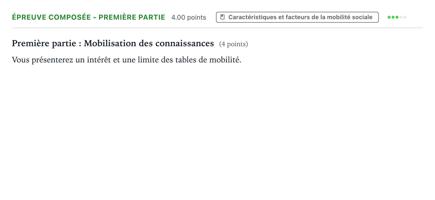 Énoncé: Épreuve composée - Première partie · Bac Sciences Économiques et Sociales Centres étrangers (Afrique) 2026 (jour 1)