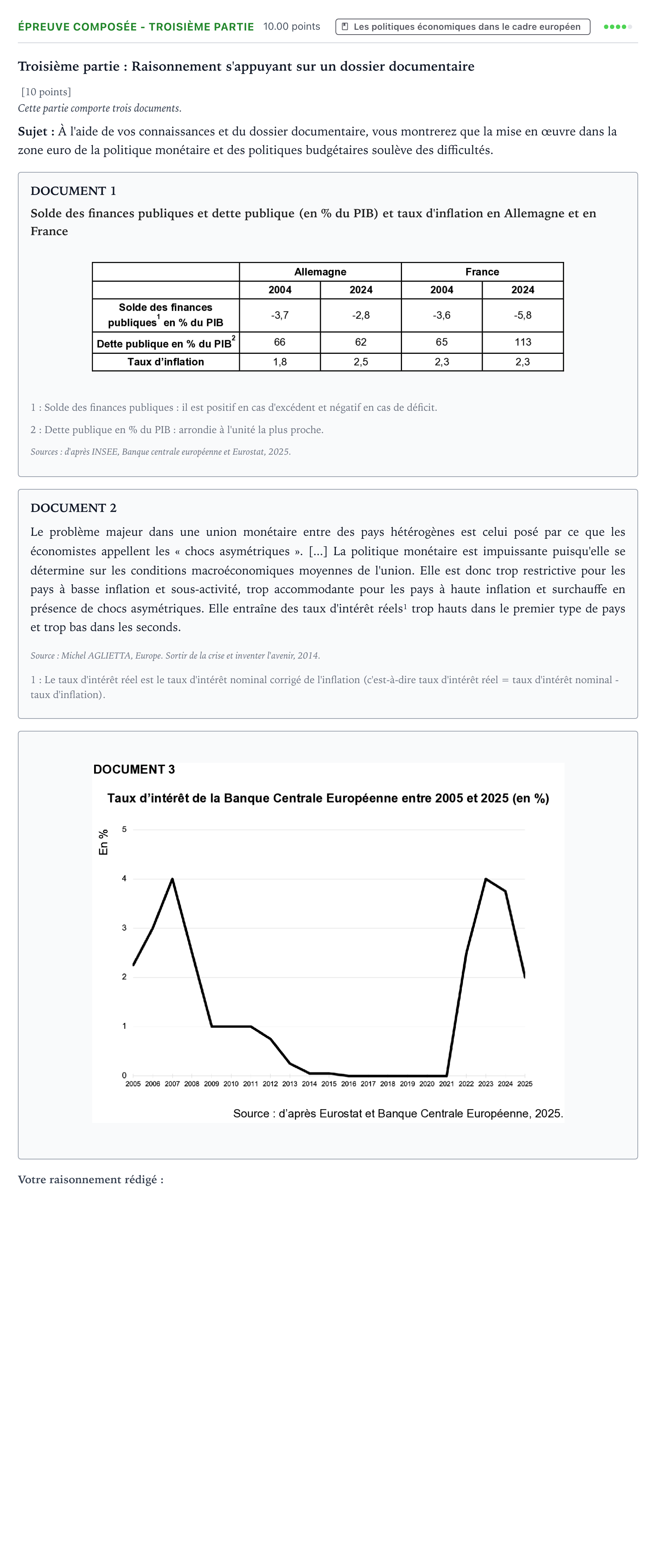 Énoncé: Épreuve composée - Troisième partie · Bac Sciences Économiques et Sociales Centres étrangers (Afrique) 2026 (jour 1)