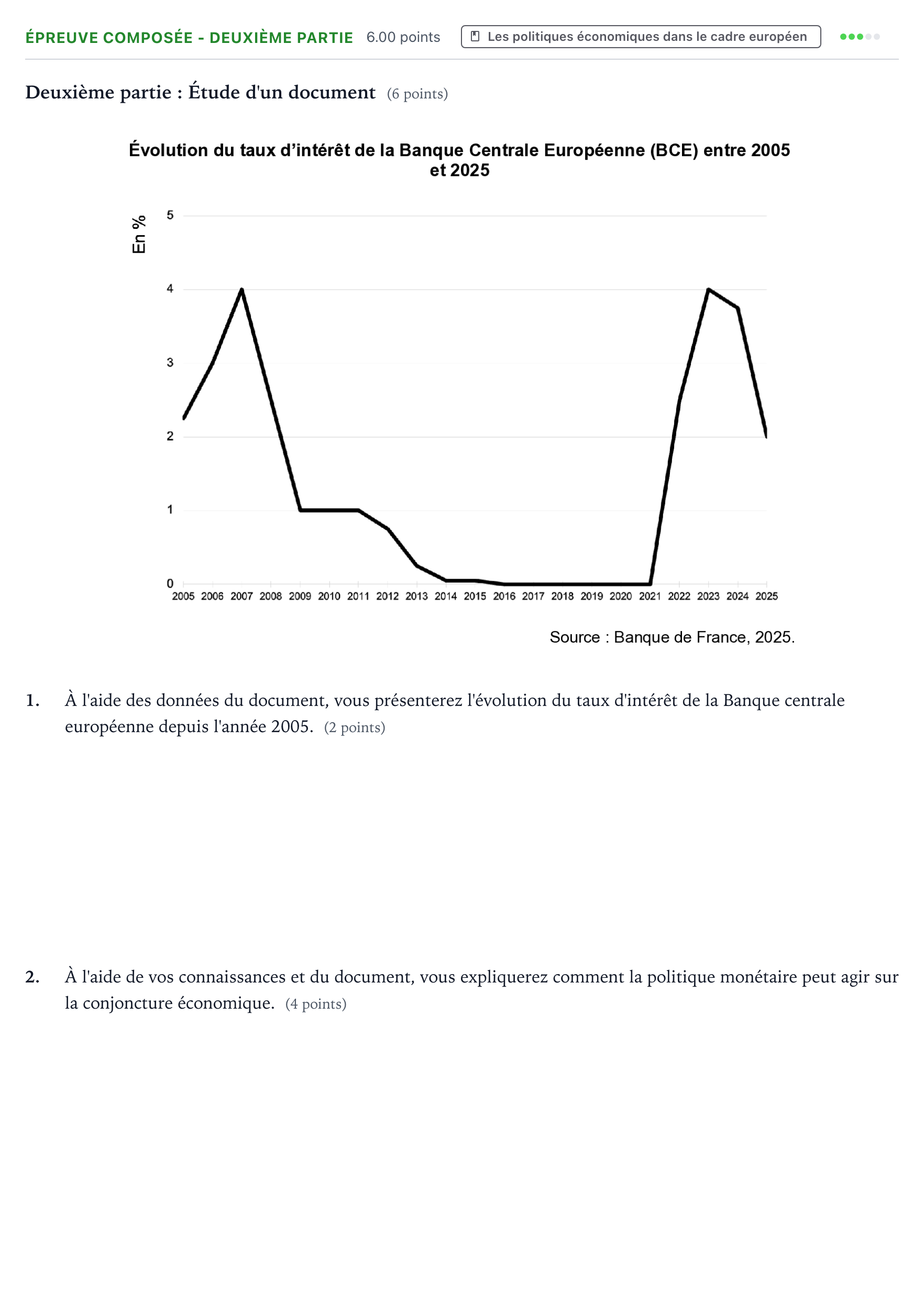 Énoncé: Épreuve composée - Deuxième partie · Bac Sciences Économiques et Sociales Centres étrangers (Afrique) 2026 (jour 2)