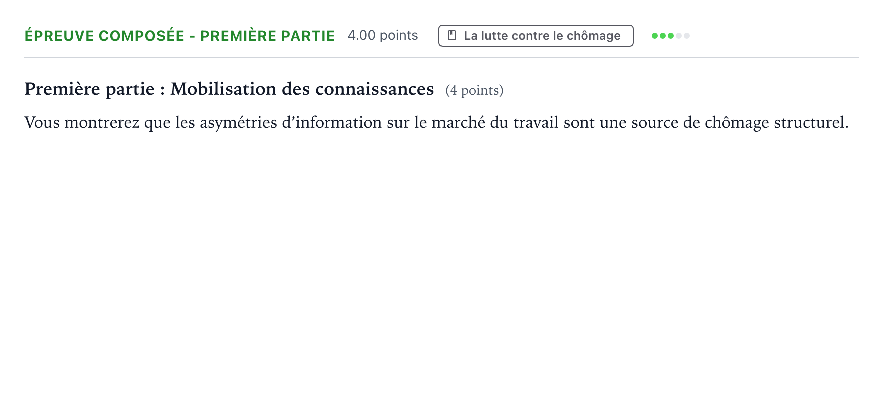 Énoncé: Épreuve composée - Première partie · Bac Sciences Économiques et Sociales Métropole 1 remplacement 2026