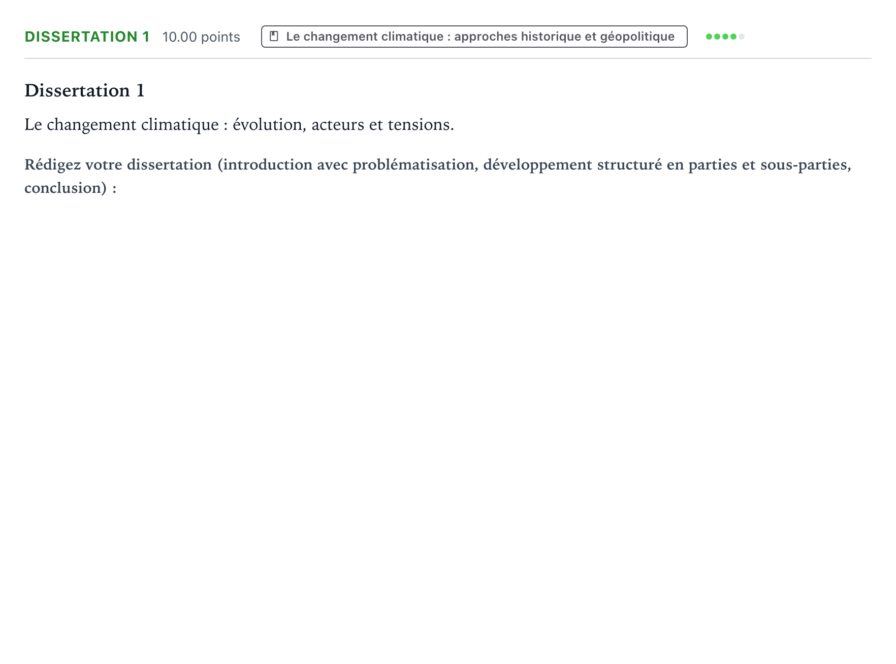 Énoncé: Dissertation 1 · Bac Histoire-Géographie, Géopolitique et Sciences Politiques Asie 2023 (jour 2)