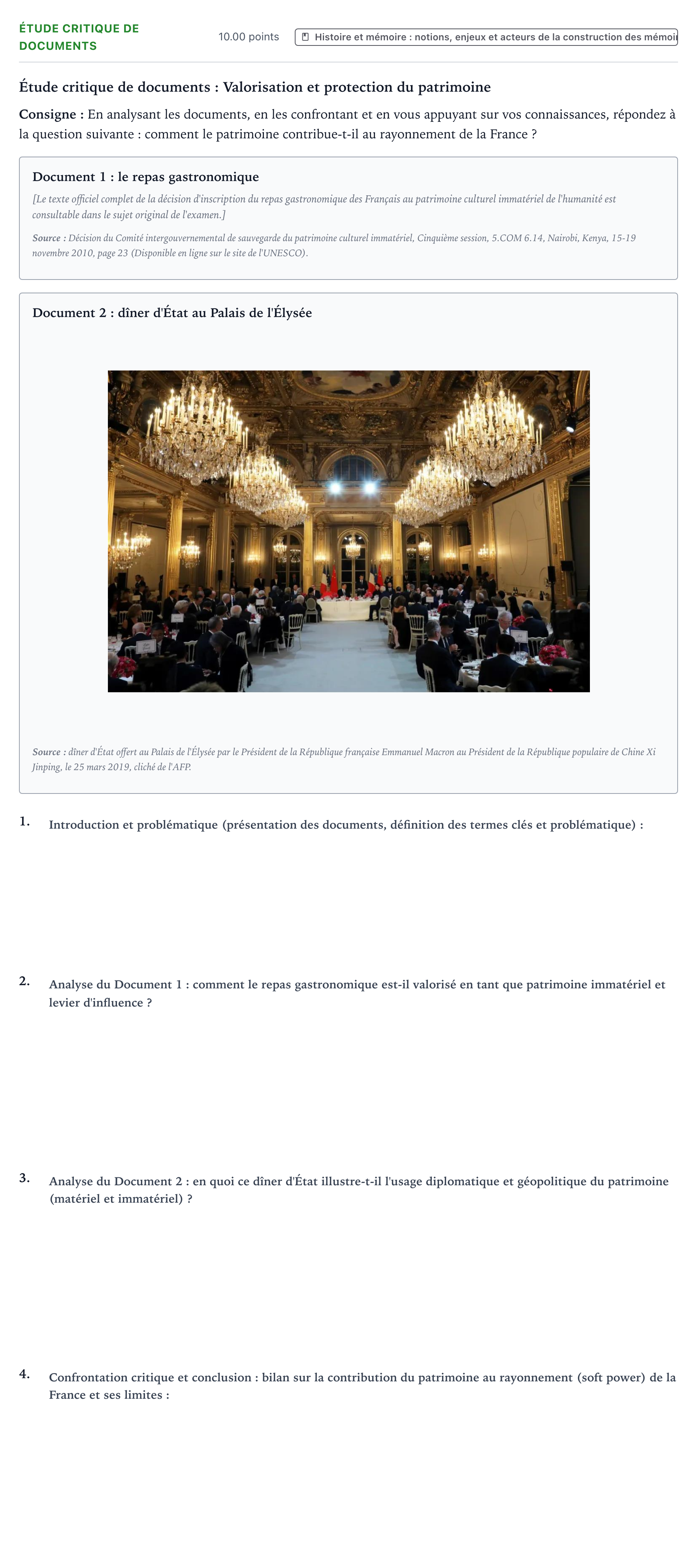 Énoncé: Exercice Étude critique de documents · Bac Histoire-Géographie, Géopolitique et Sciences Politiques Asie 2023 (jour 2)