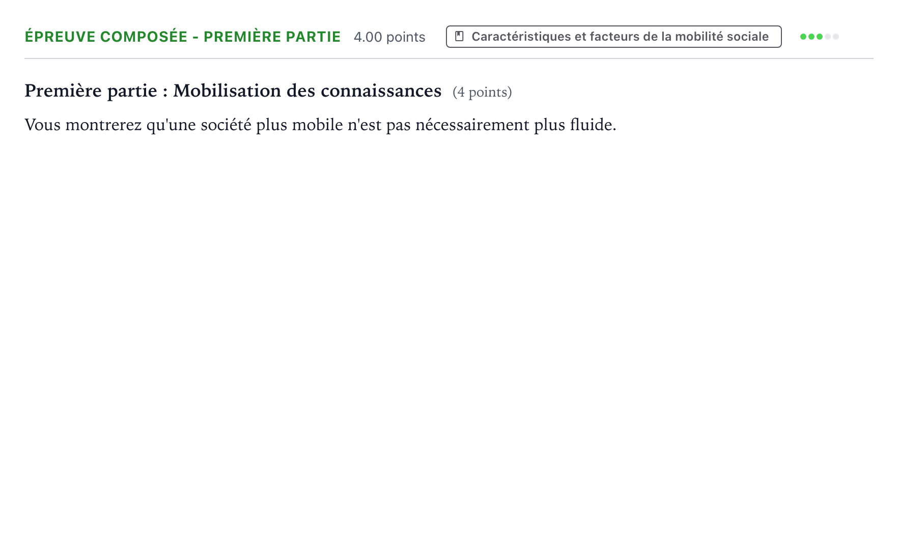Énoncé: Épreuve composée - Première partie · Bac Sciences Économiques et Sociales Métropole 2 remplacement 2026
