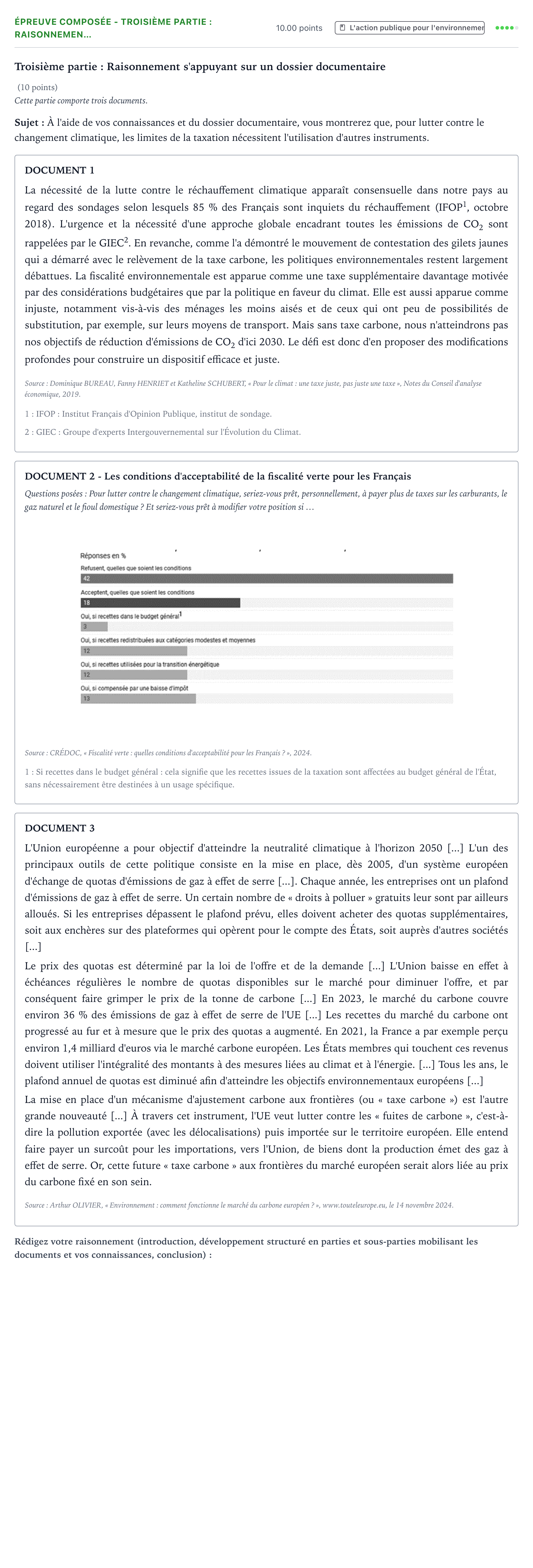 Énoncé: Épreuve composée - Troisième partie : Raisonnemen… · Bac Sciences Économiques et Sociales Polynésie 2026 (jour 1)